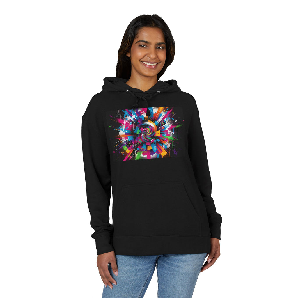 Psychedelic Color Burst Hoodie – Livlig abstrakt spiraldesign
