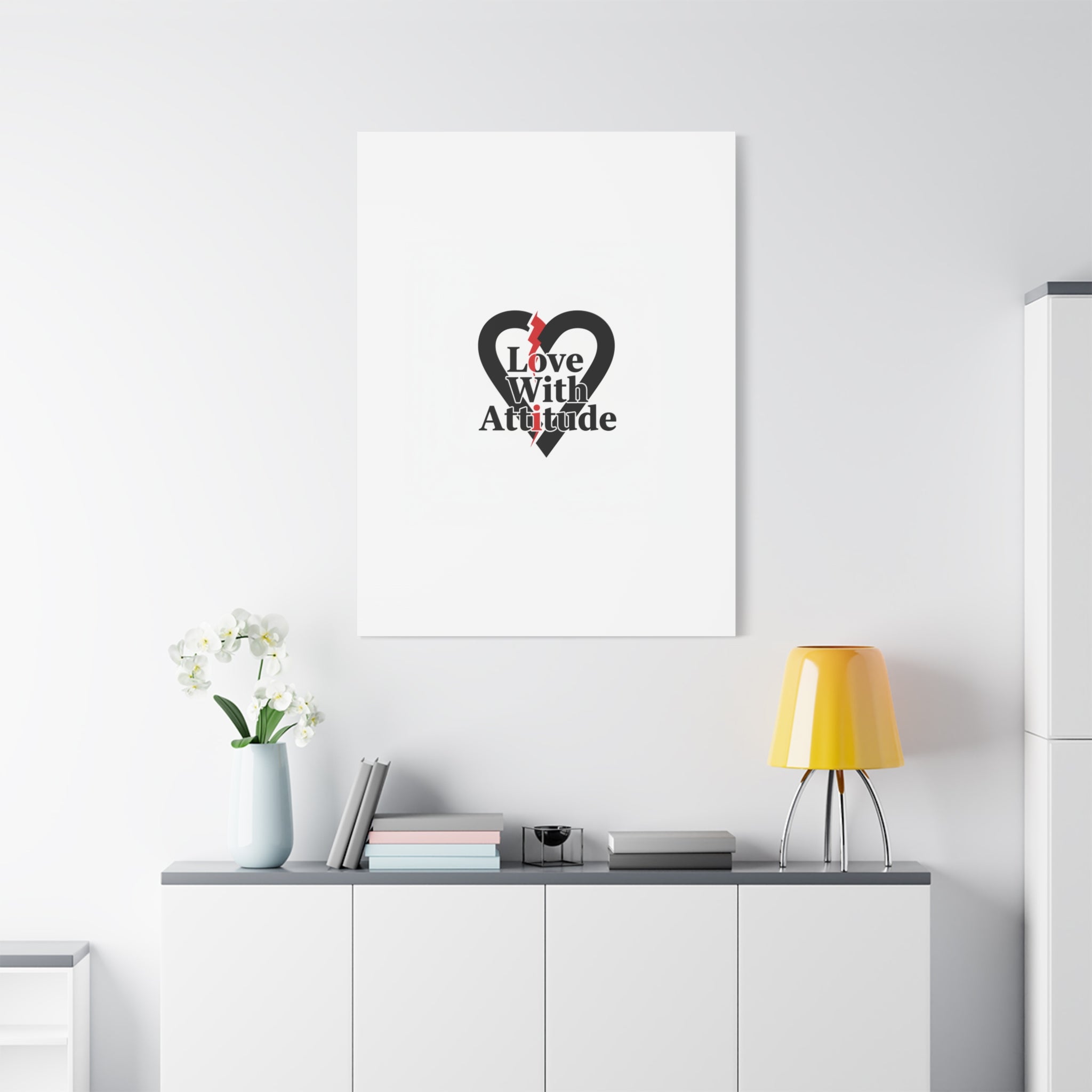 Chain Lightning Heart Canvas | punk heart, minimalist love icon