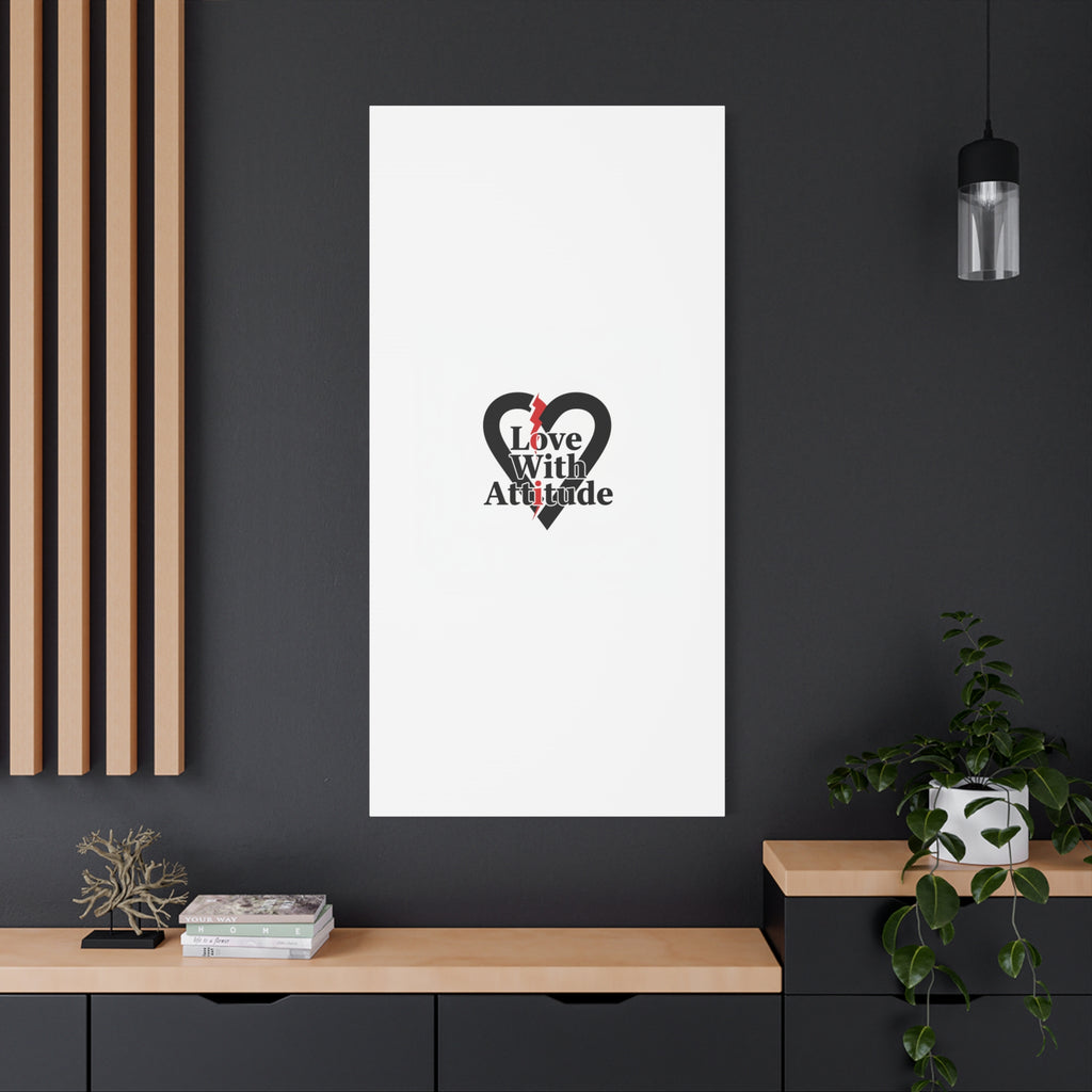 Chain Lightning Heart Canvas | punk heart, minimalist love icon