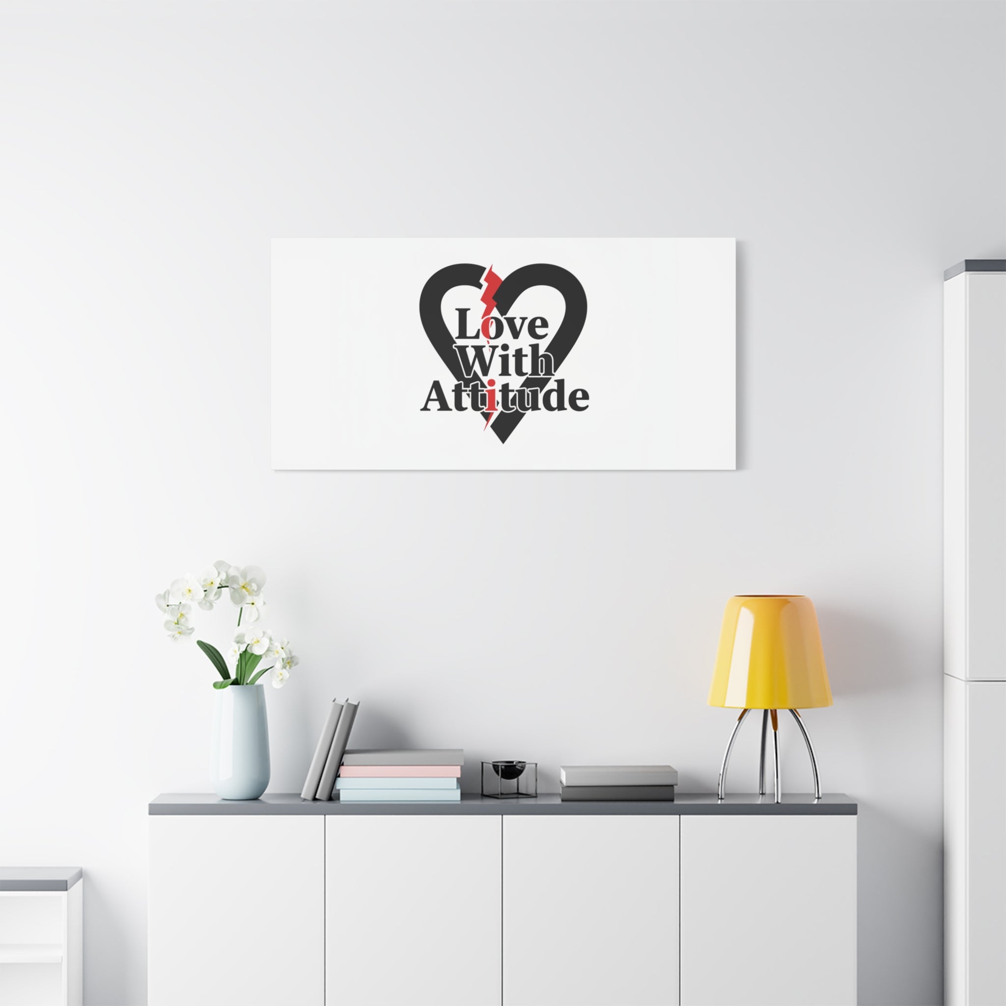 Chain Lightning Heart Canvas | punk heart, minimalist love icon