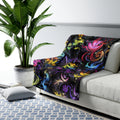 Sherpa Blanket — Colorful Cosmic Flame Fleece Throw