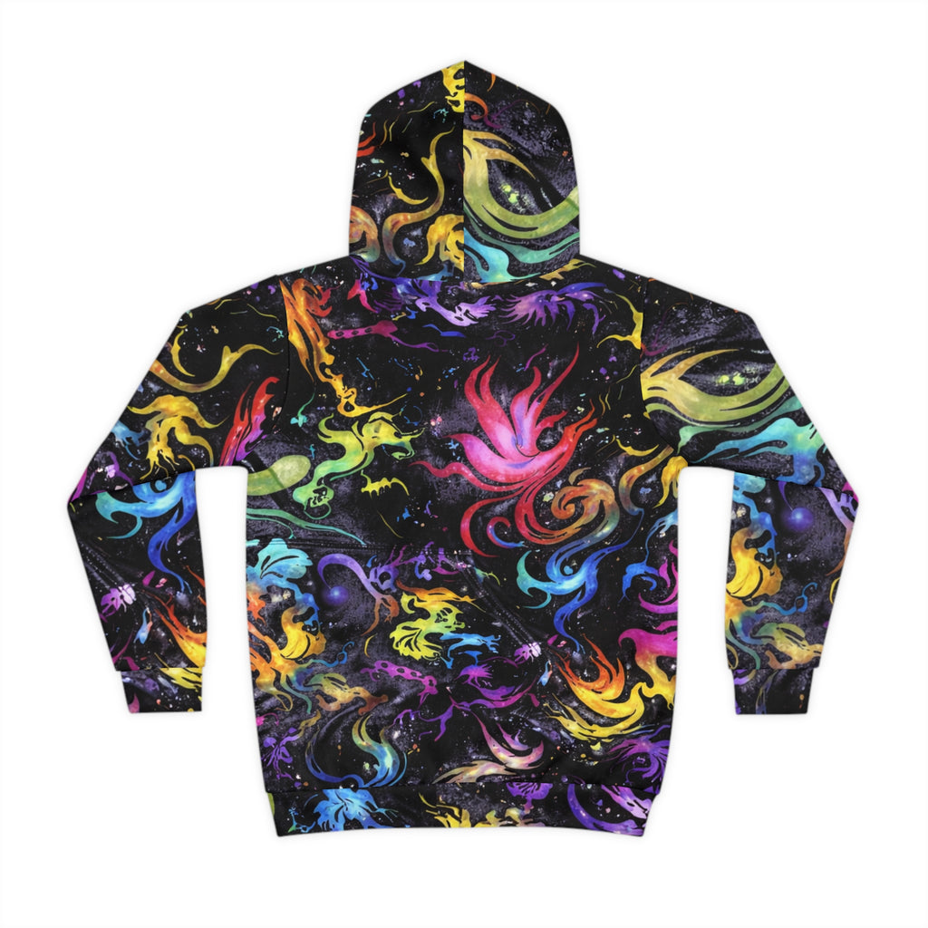 Kids Hoodie — Neon Galaxy Swirl All-Over Print