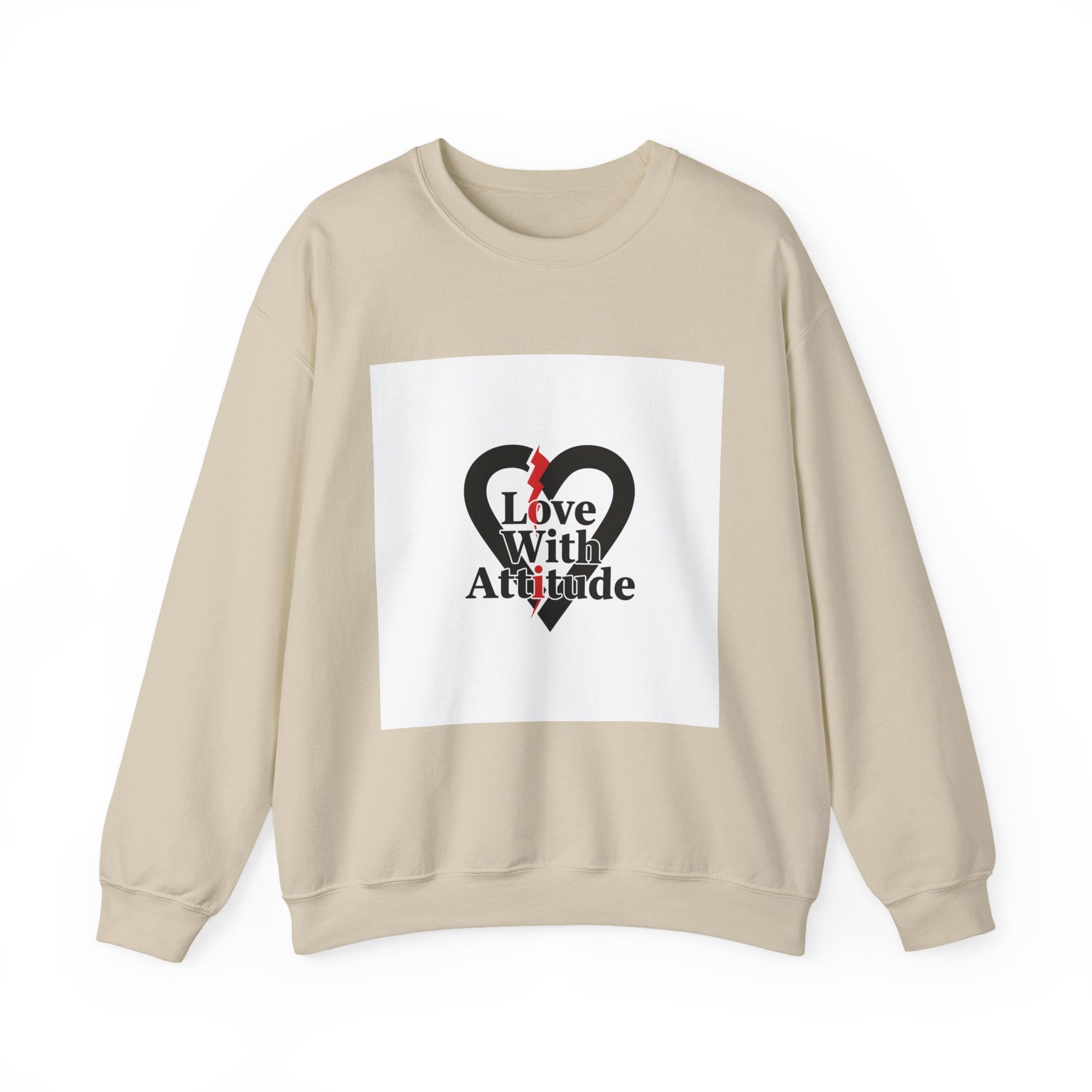 Chain Heart 'Love With Attitude' Sweatshirt | Alternative Heart, Minimalist Love Icon