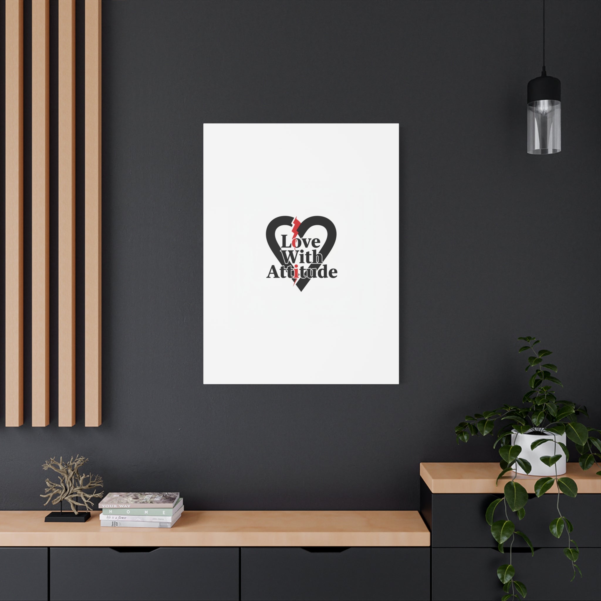 Chain Lightning Heart Canvas | punk heart, minimalist love icon
