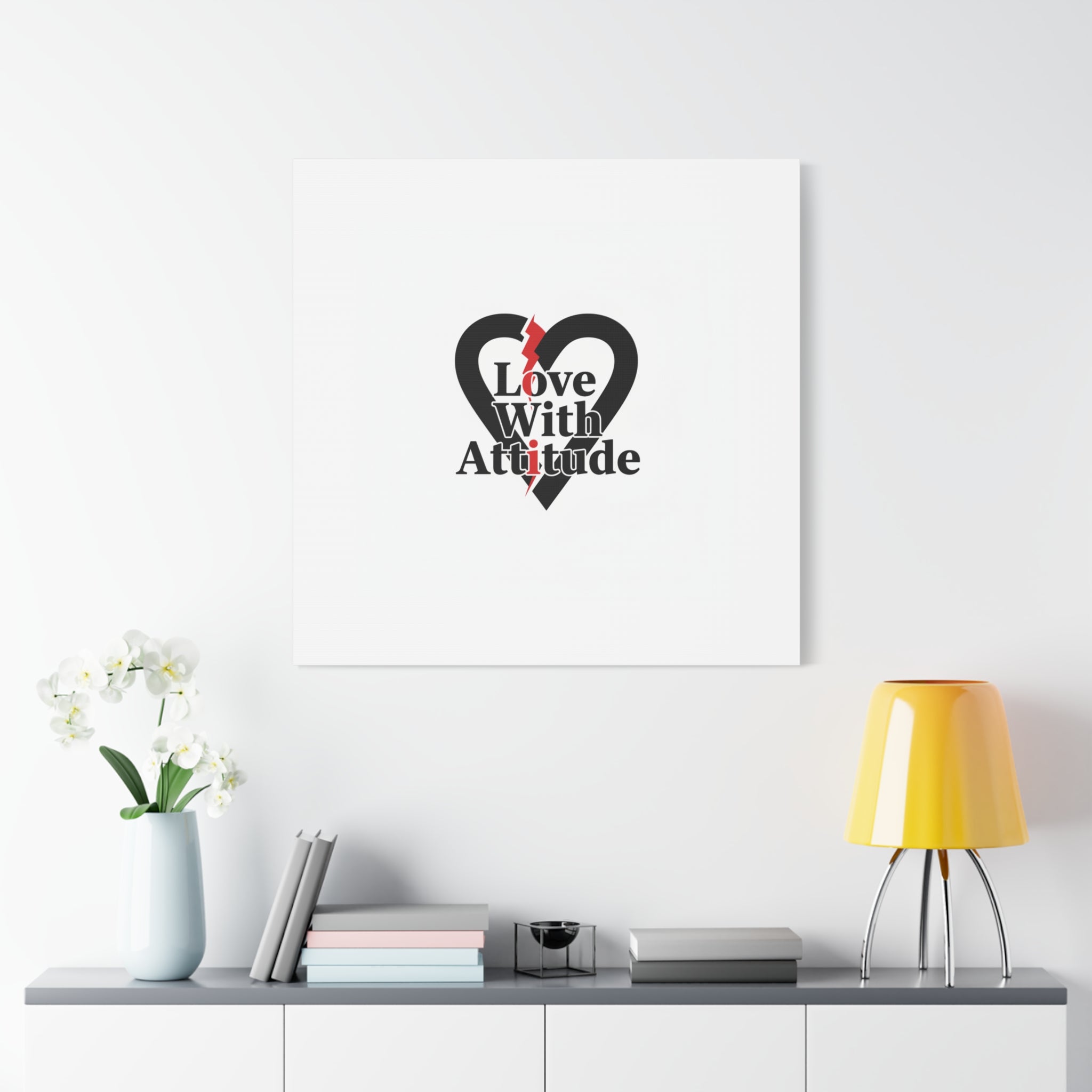 Chain Lightning Heart Canvas | punk heart, minimalist love icon