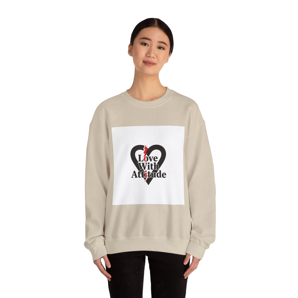 Chain Heart 'Love With Attitude' Sweatshirt | Alternative Heart, Minimalist Love Icon