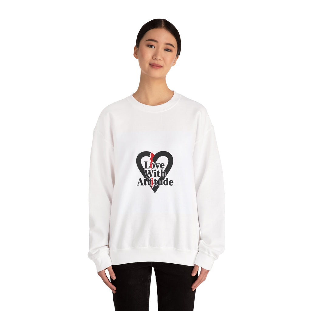 Chain Heart 'Love With Attitude' Sweatshirt | Alternative Heart, Minimalist Love Icon