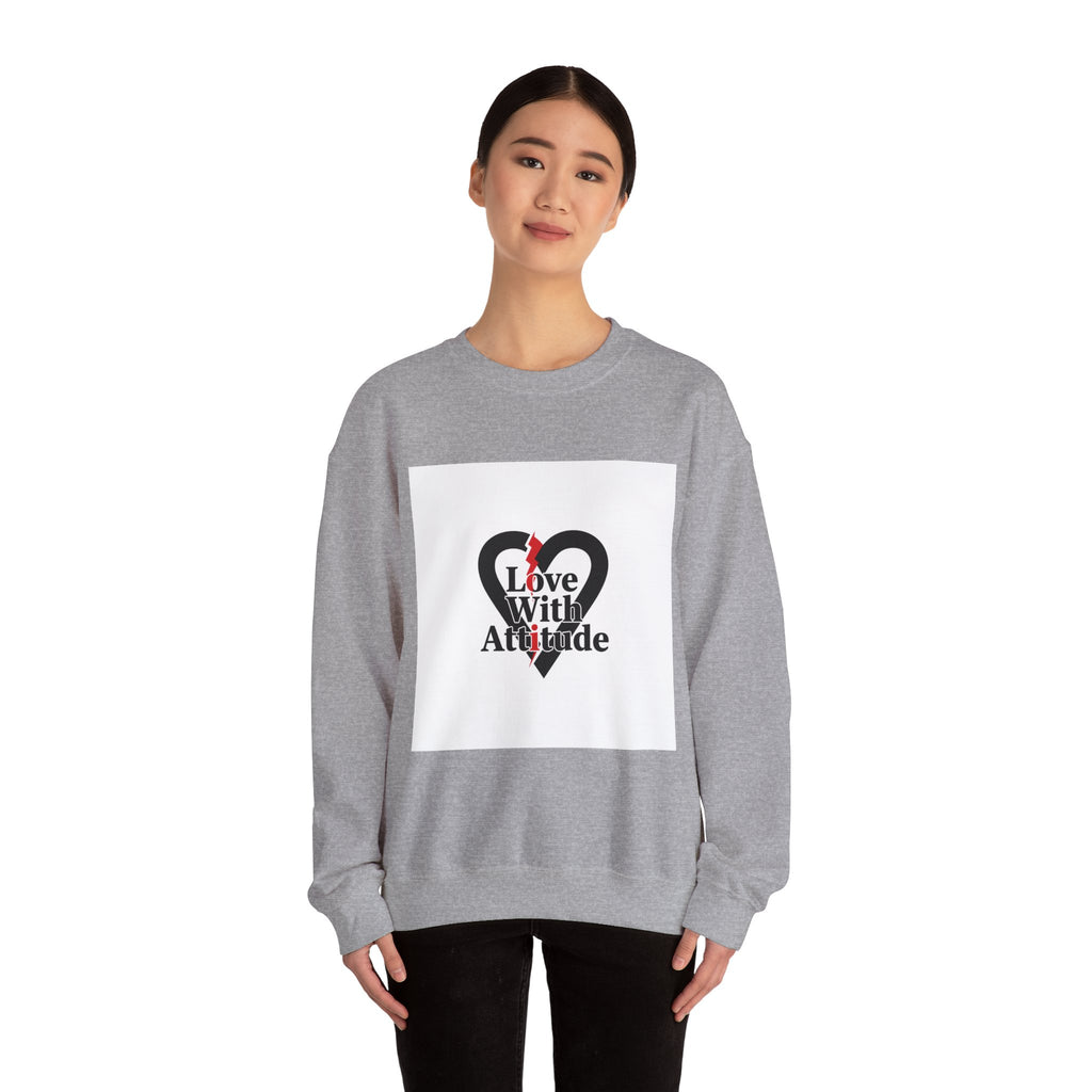 Chain Heart 'Love With Attitude' Sweatshirt | Alternative Heart, Minimalist Love Icon