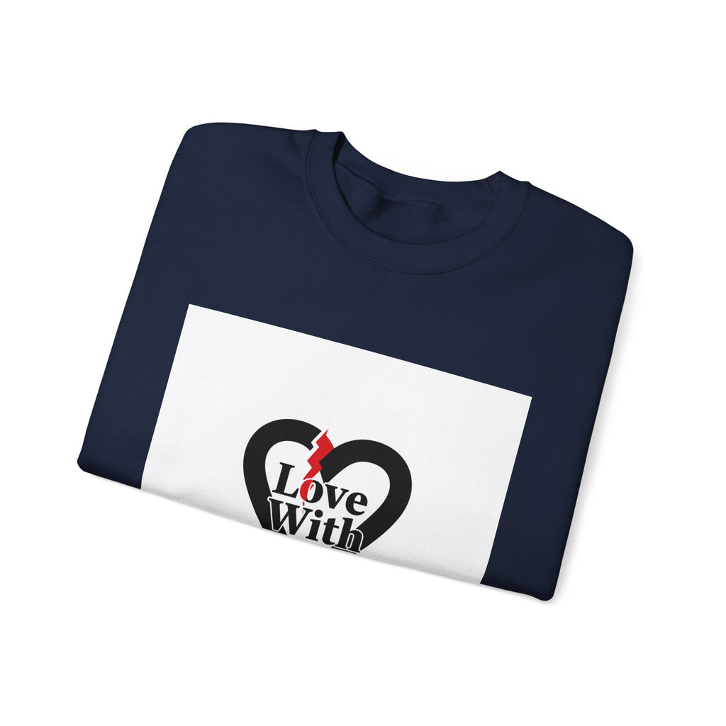 Chain Heart 'Love With Attitude' Sweatshirt | Alternative Heart, Minimalist Love Icon