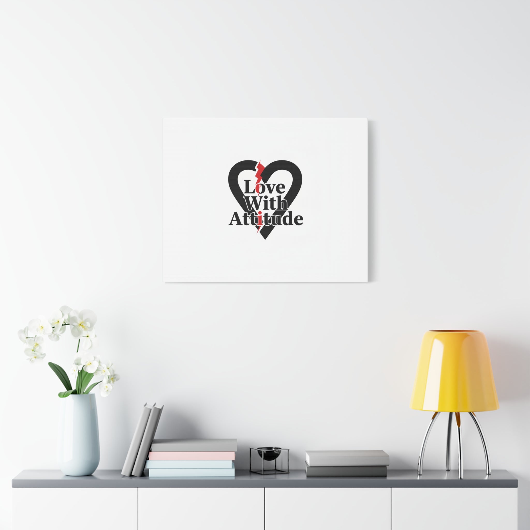 Chain Lightning Heart Canvas | punk heart, minimalist love icon