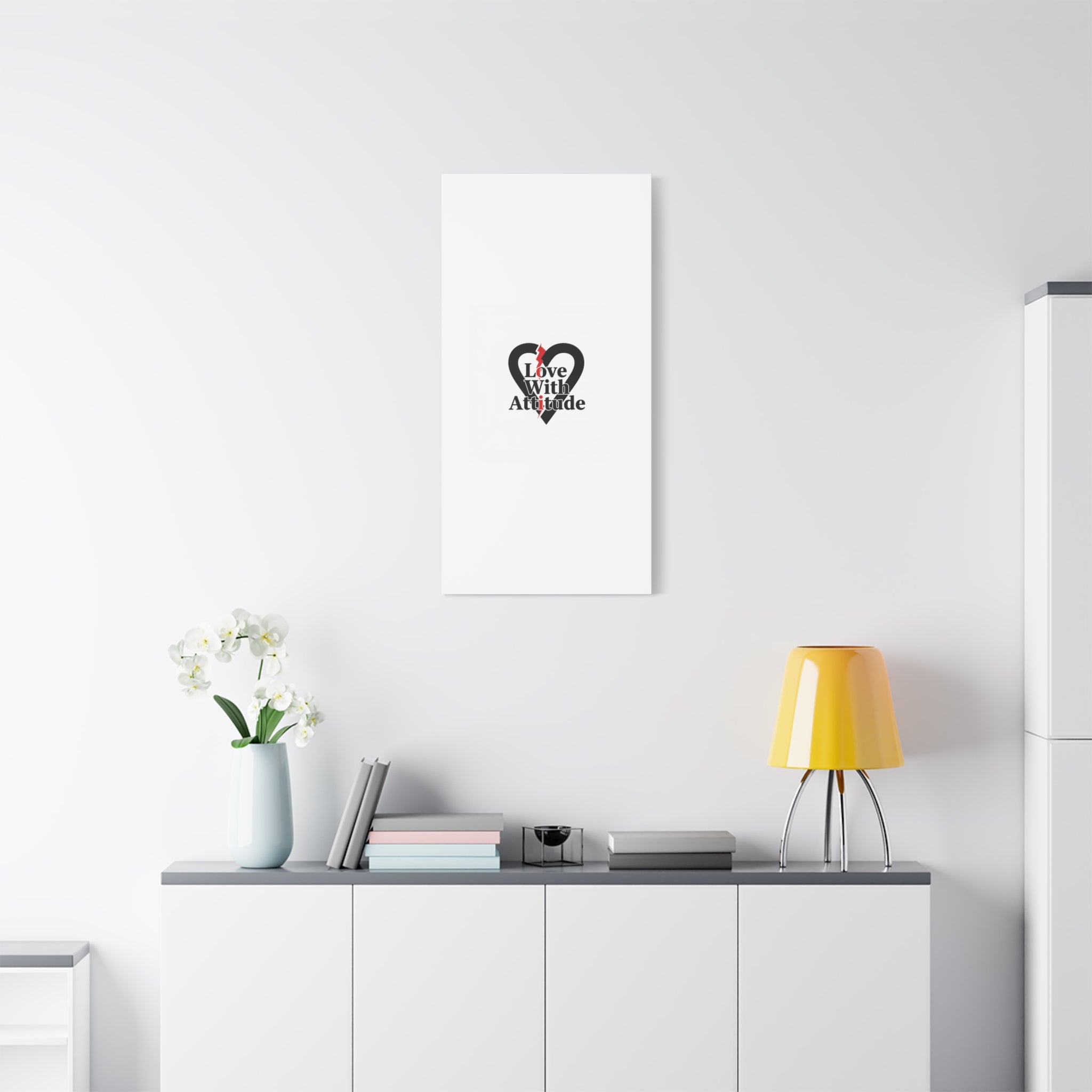 Chain Lightning Heart Canvas | punk heart, minimalist love icon