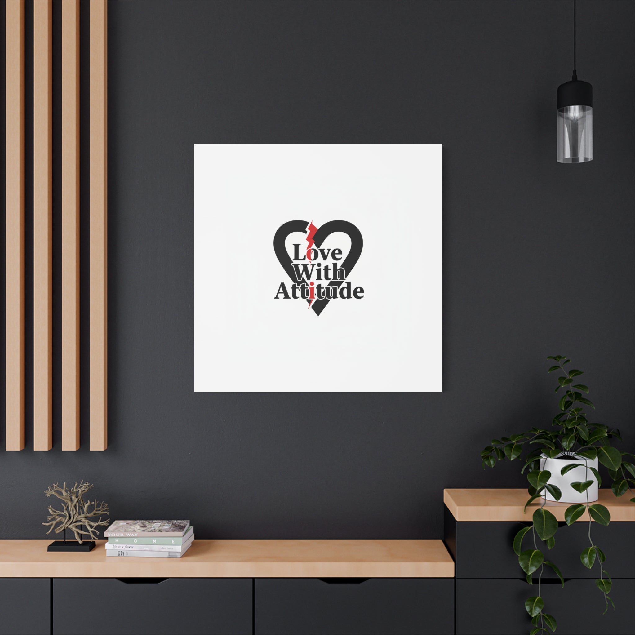 Chain Lightning Heart Canvas | punk heart, minimalist love icon