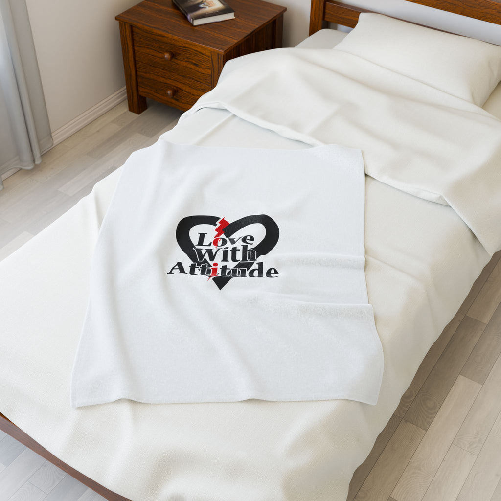 Broken Chain Heart Velveteen Plush Blanket | punk heart, minimalist love icon