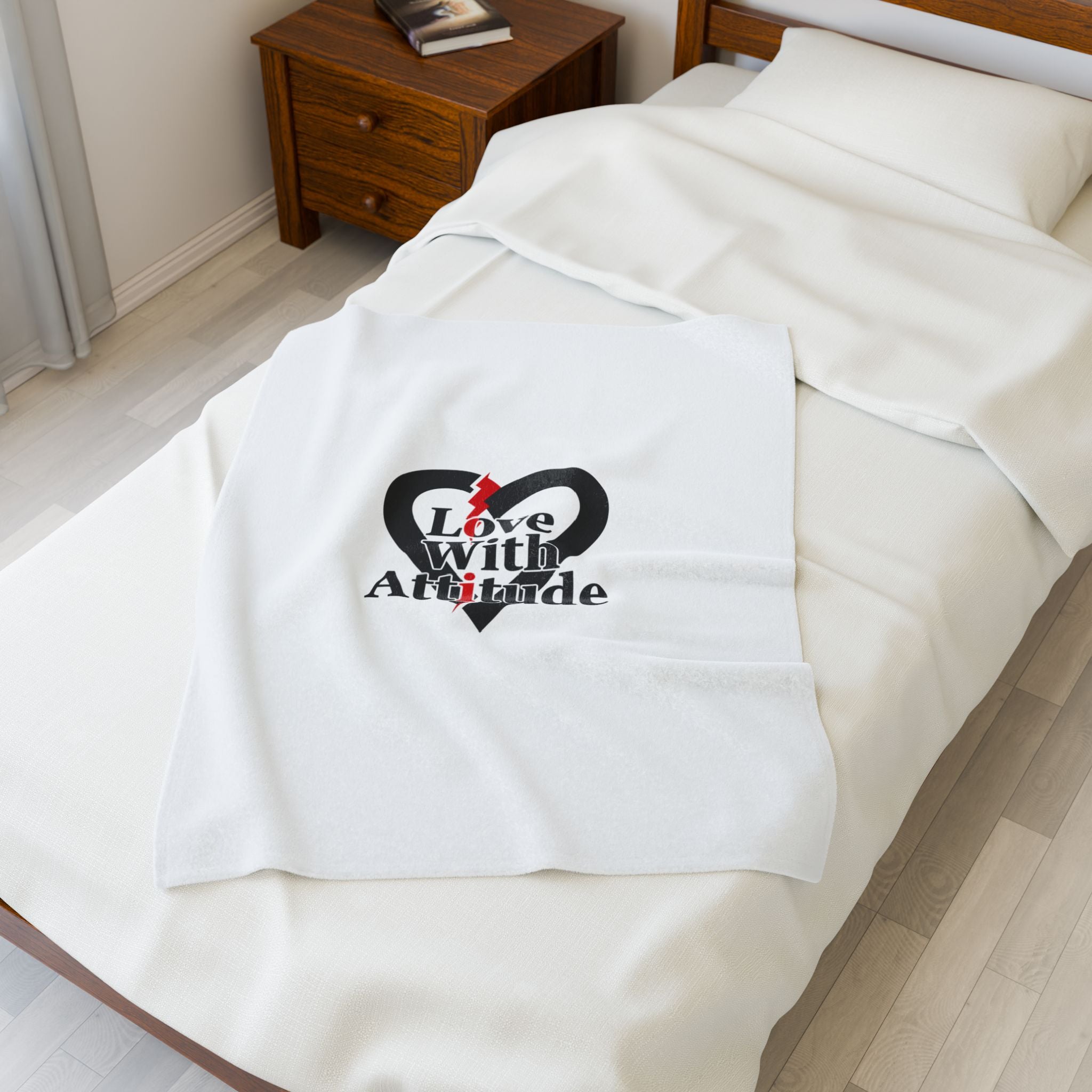 Broken Chain Heart Velveteen Plush Blanket | punk heart, minimalist love icon