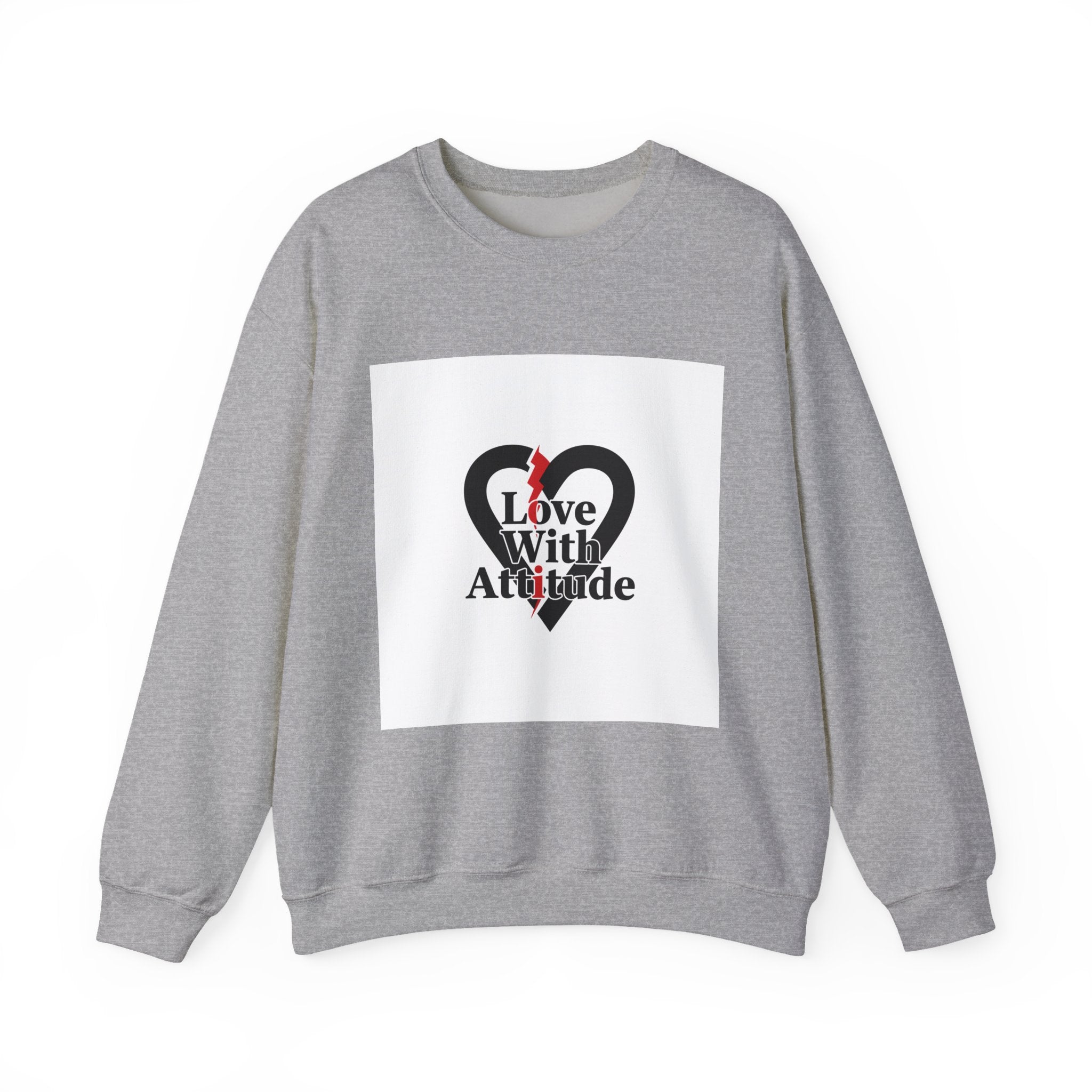 Chain Heart 'Love With Attitude' Sweatshirt | Alternative Heart, Minimalist Love Icon