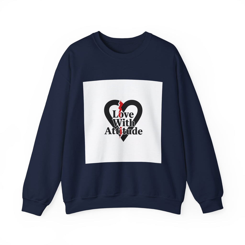 Chain Heart 'Love With Attitude' Sweatshirt | Alternative Heart, Minimalist Love Icon
