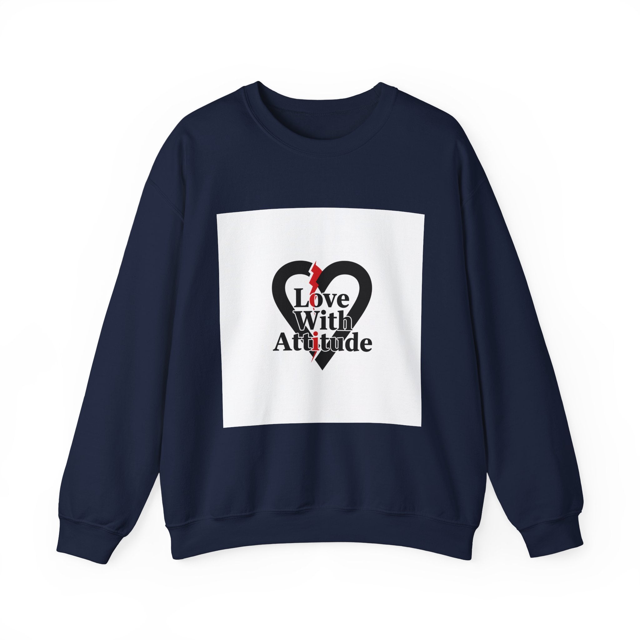 Chain Heart 'Love With Attitude' Sweatshirt | Alternative Heart, Minimalist Love Icon