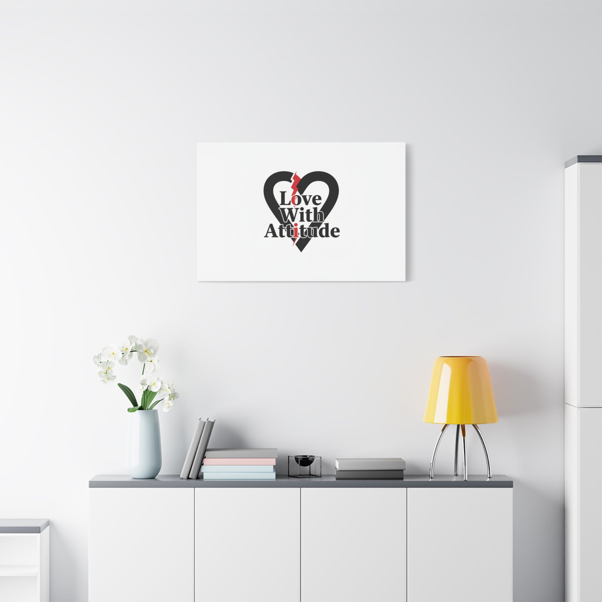Chain Lightning Heart Canvas | punk heart, minimalist love icon