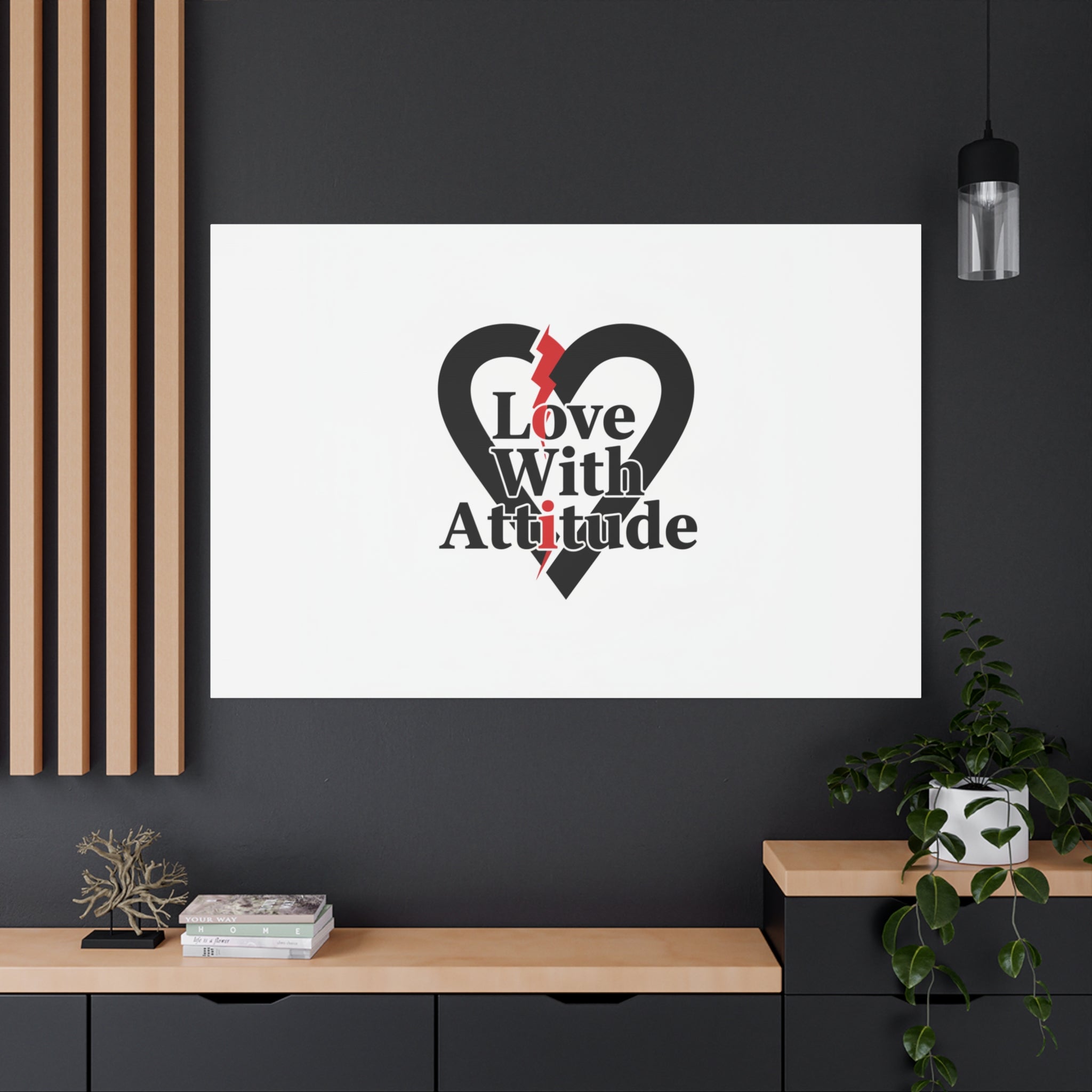 Chain Lightning Heart Canvas | punk heart, minimalist love icon