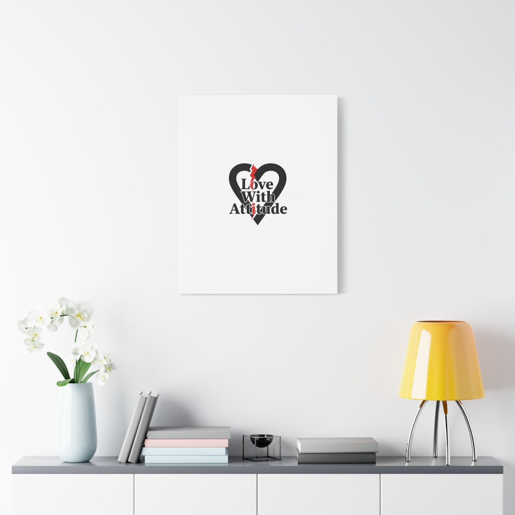 Chain Lightning Heart Canvas | punk heart, minimalist love icon
