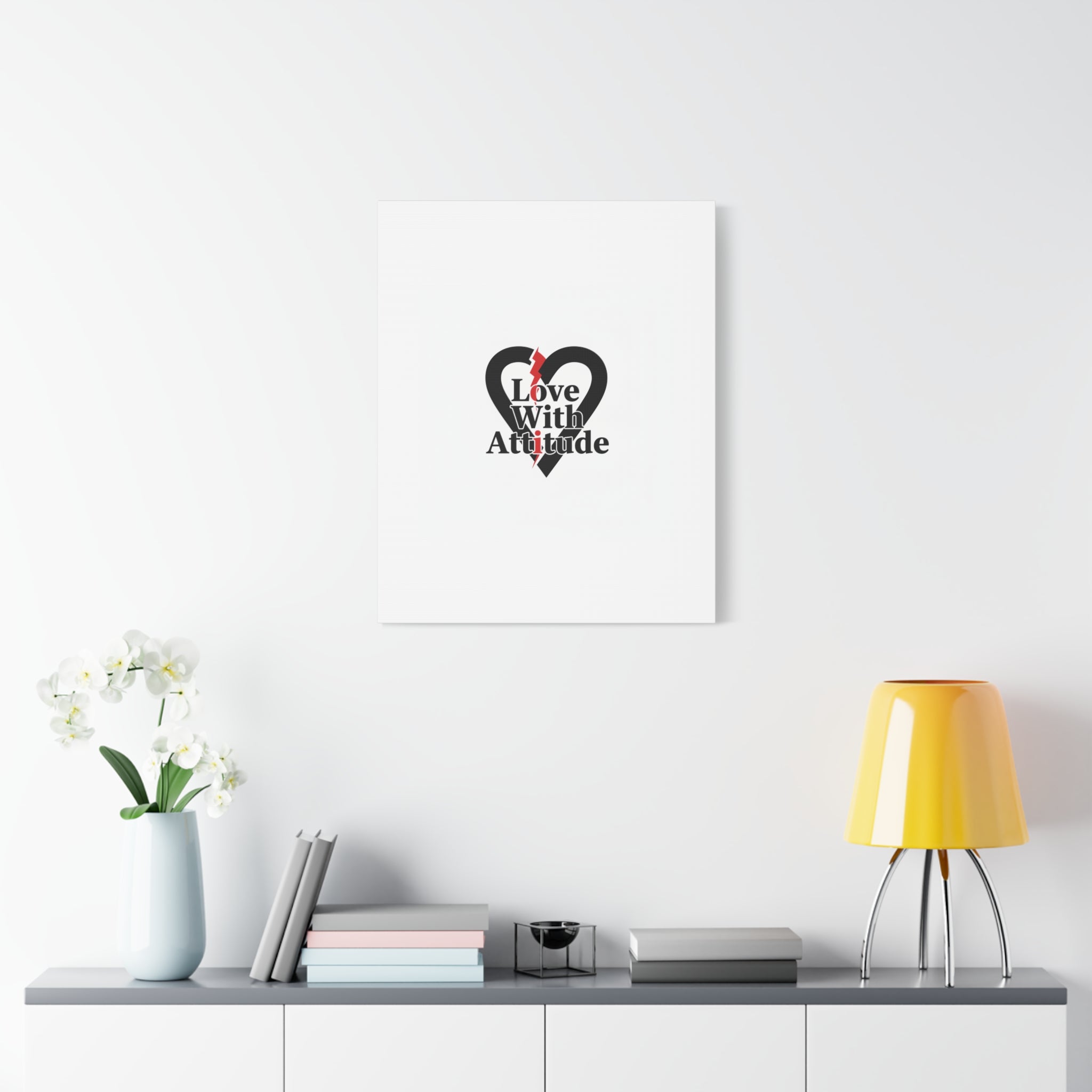 Chain Lightning Heart Canvas | punk heart, minimalist love icon