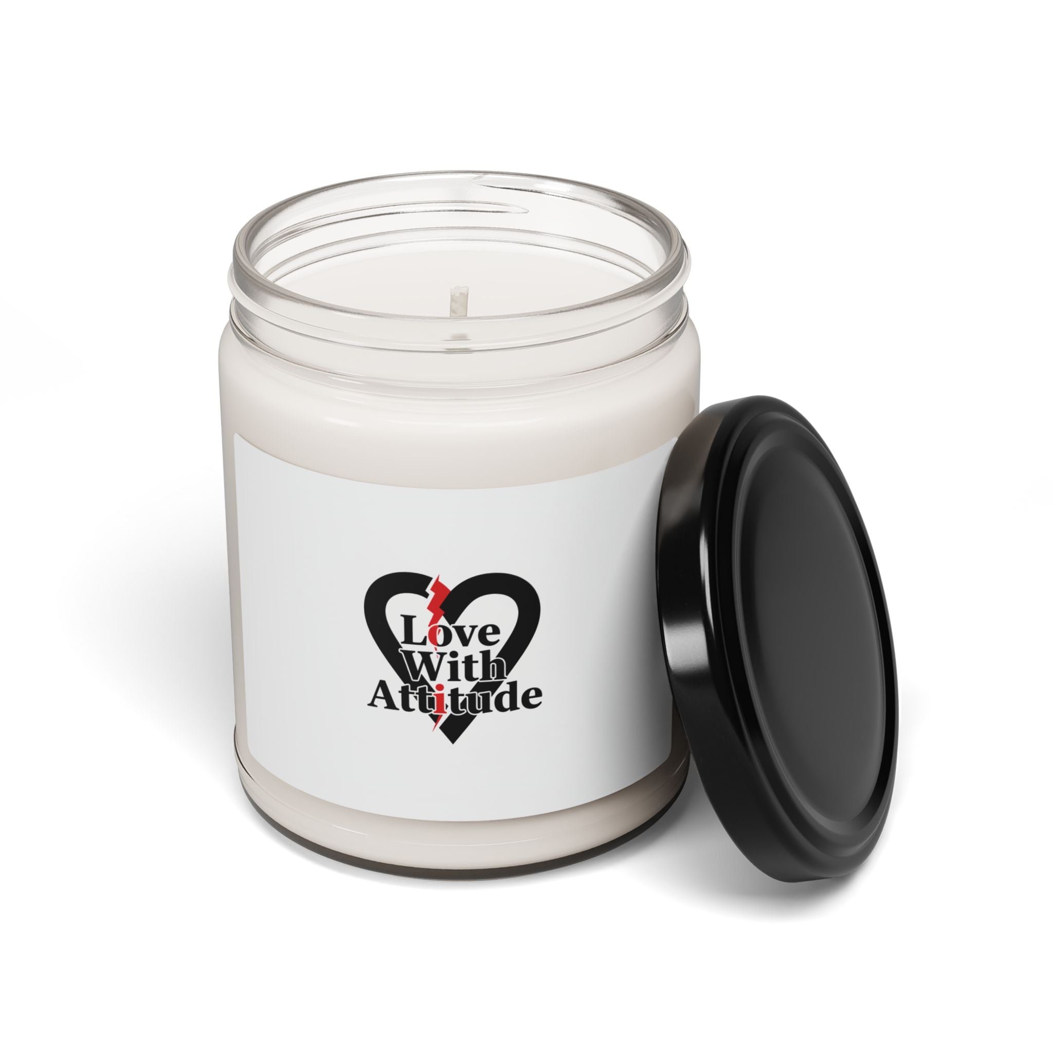 Punk Heart Graphic Candle, Soy Jar | Minimalist Chain Heart, Modern Love Icon
