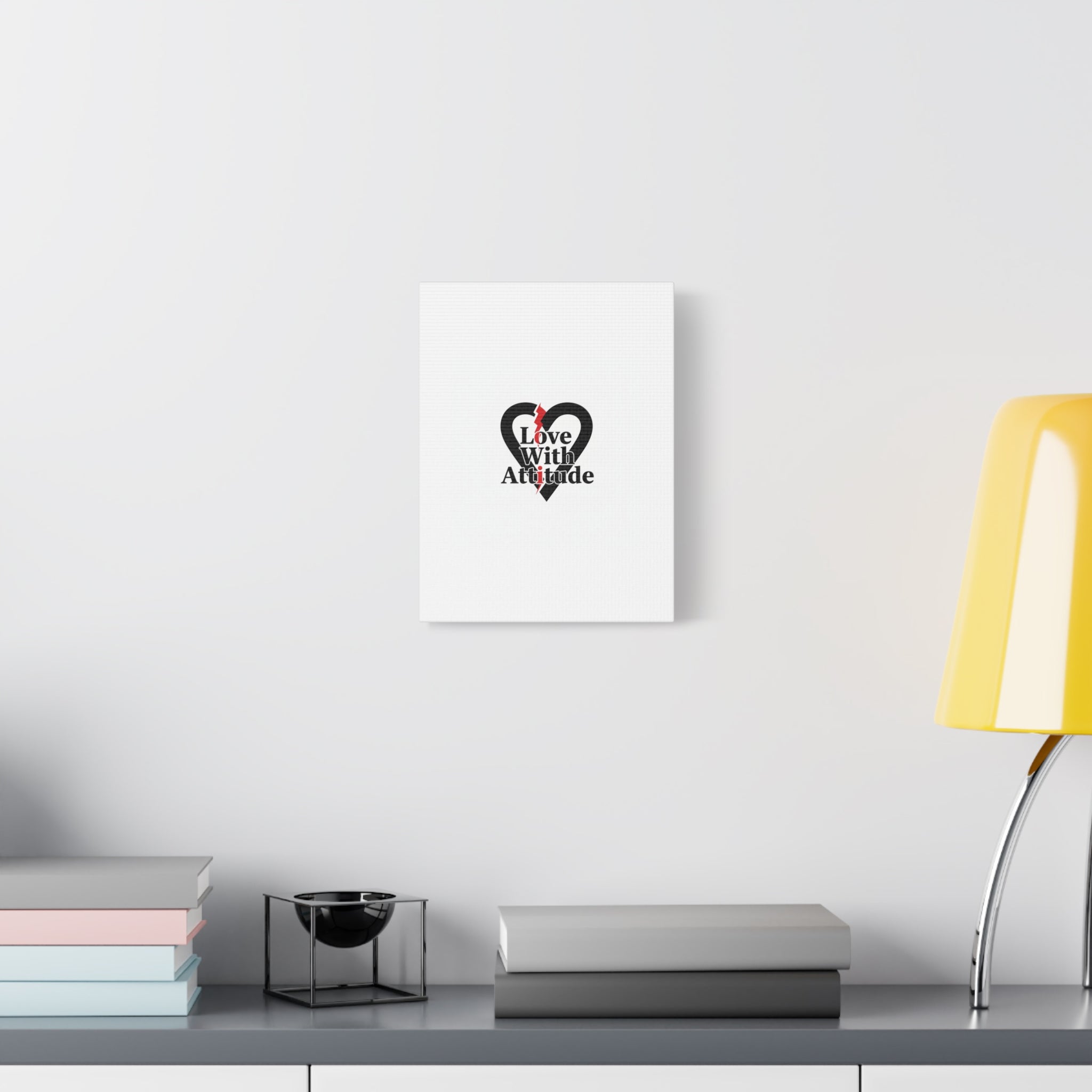 Chain Lightning Heart Canvas | punk heart, minimalist love icon