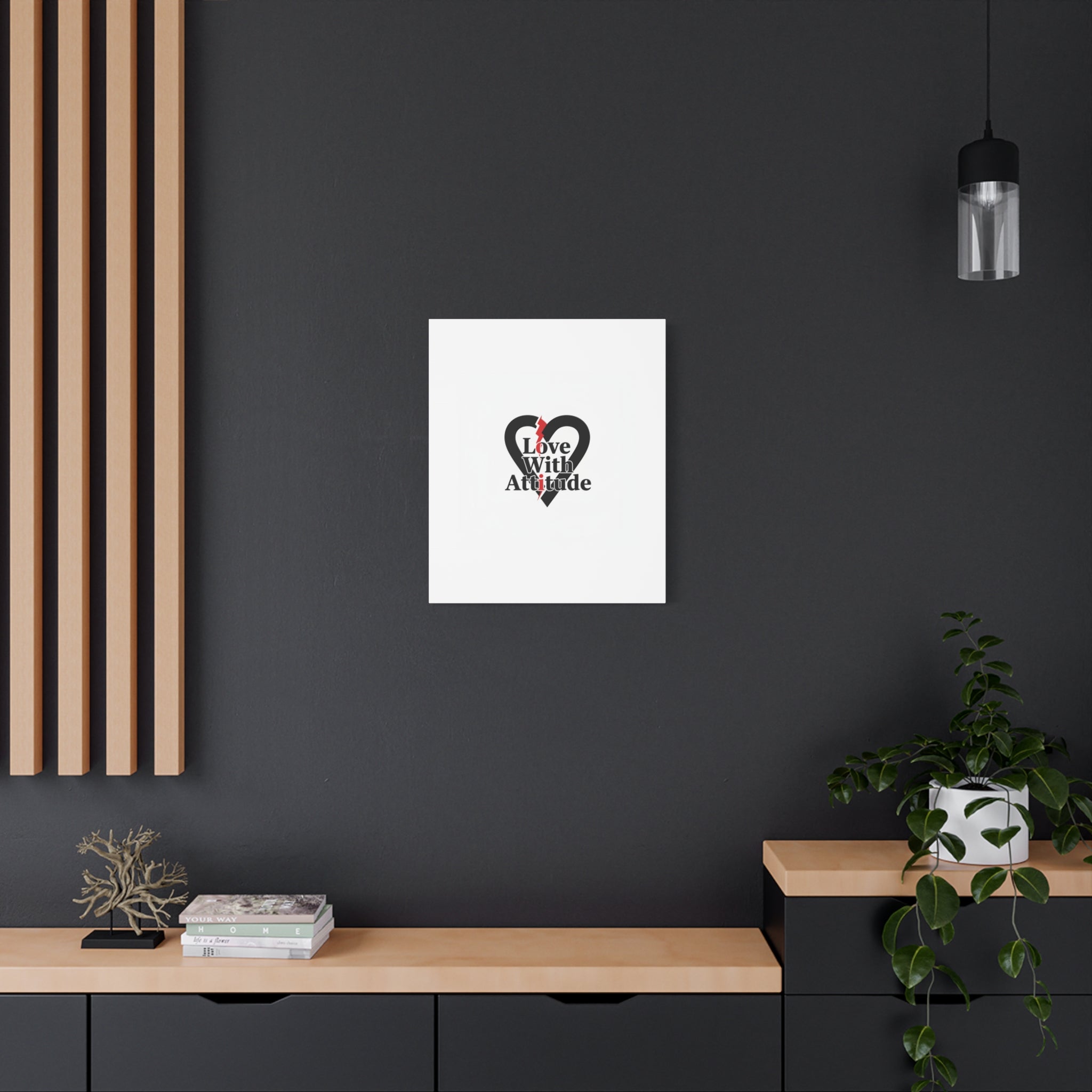 Chain Lightning Heart Canvas | punk heart, minimalist love icon