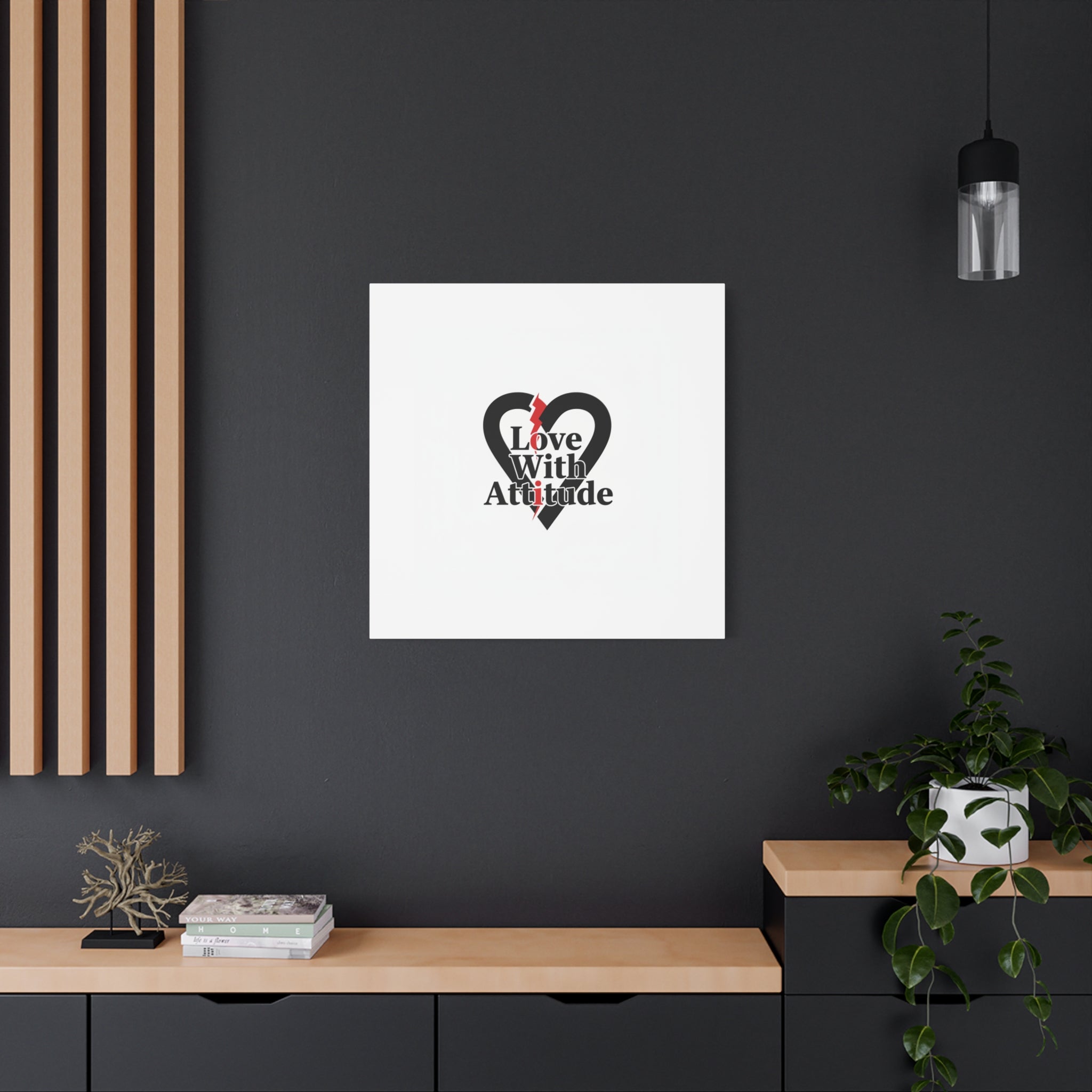 Chain Lightning Heart Canvas | punk heart, minimalist love icon