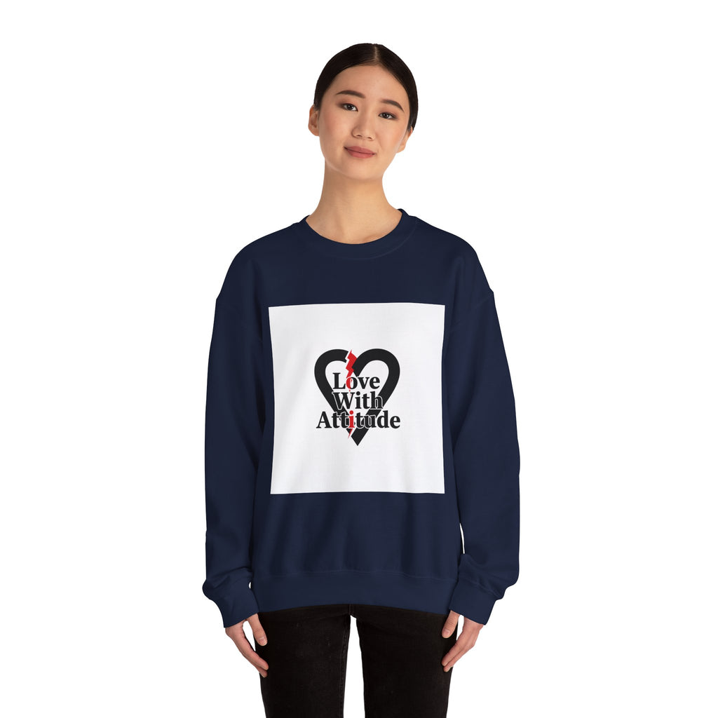 Chain Heart 'Love With Attitude' Sweatshirt | Alternative Heart, Minimalist Love Icon