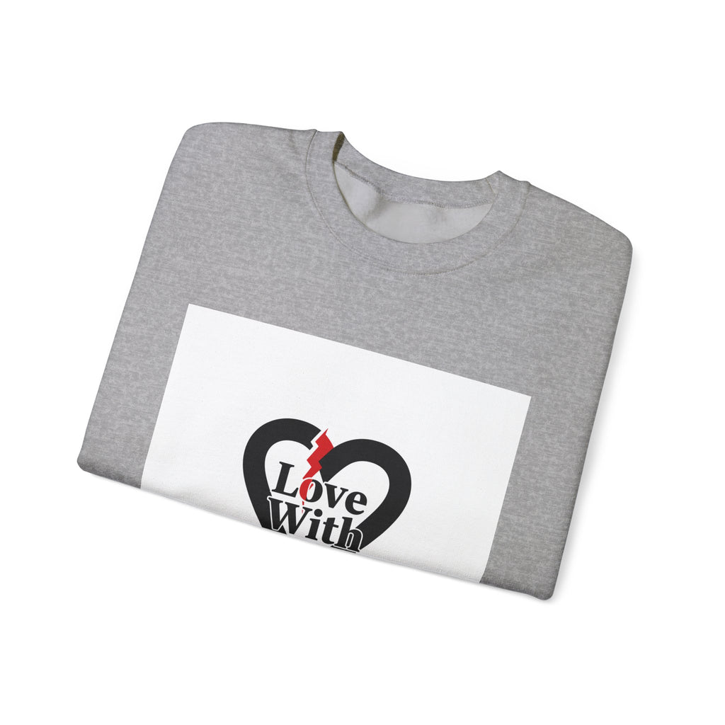 Chain Heart 'Love With Attitude' Sweatshirt | Alternative Heart, Minimalist Love Icon