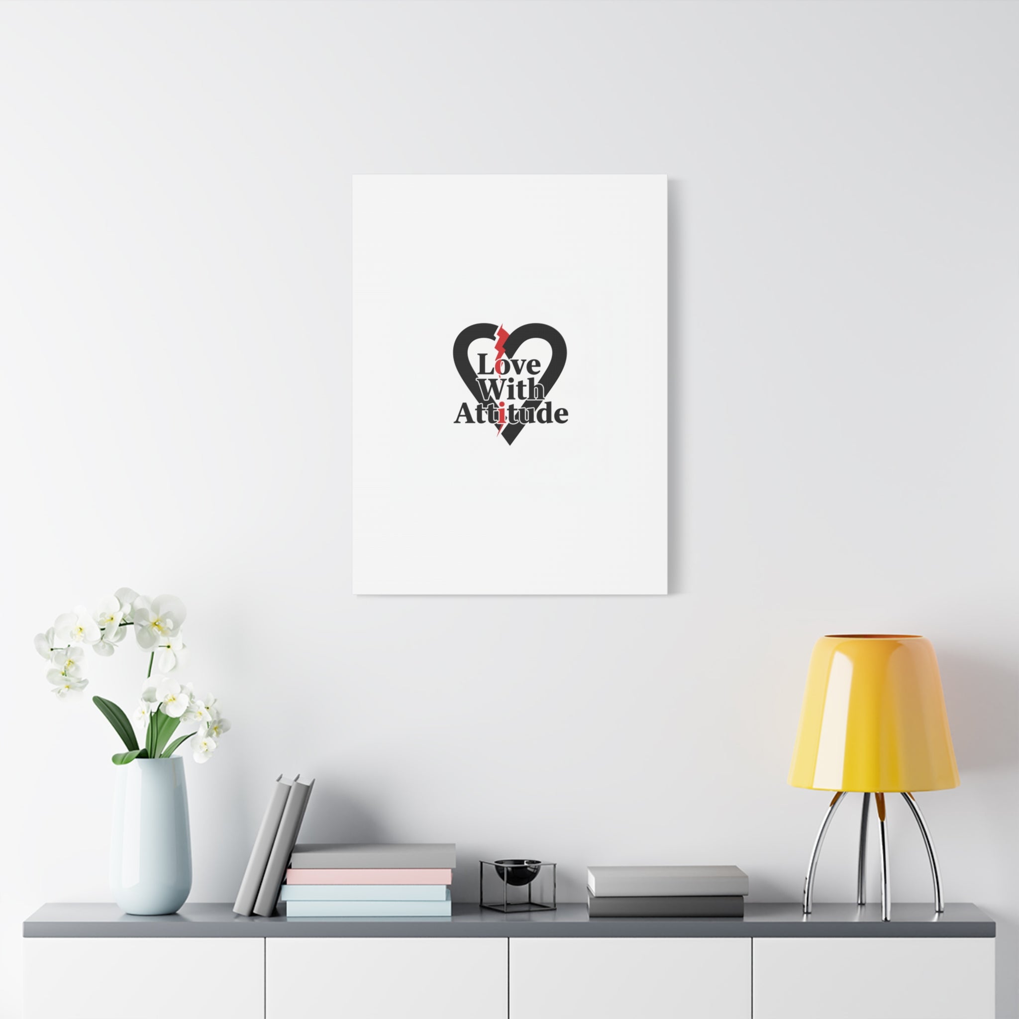 Chain Lightning Heart Canvas | punk heart, minimalist love icon