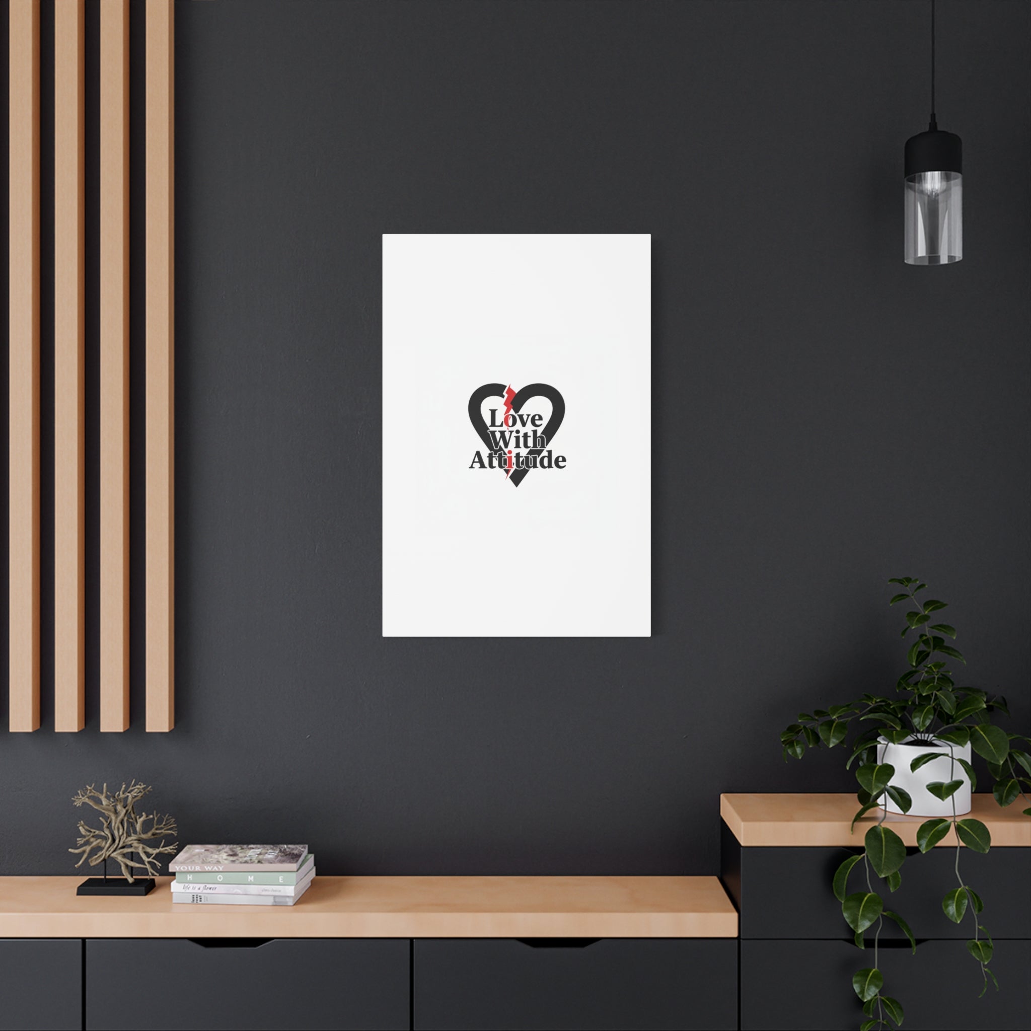 Chain Lightning Heart Canvas | punk heart, minimalist love icon