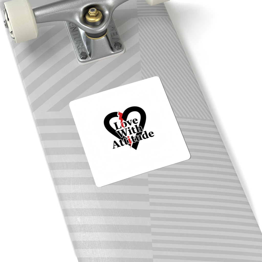 Love With Attitude Kiss-Cut Stickers | alternative heart, minimalist love icon