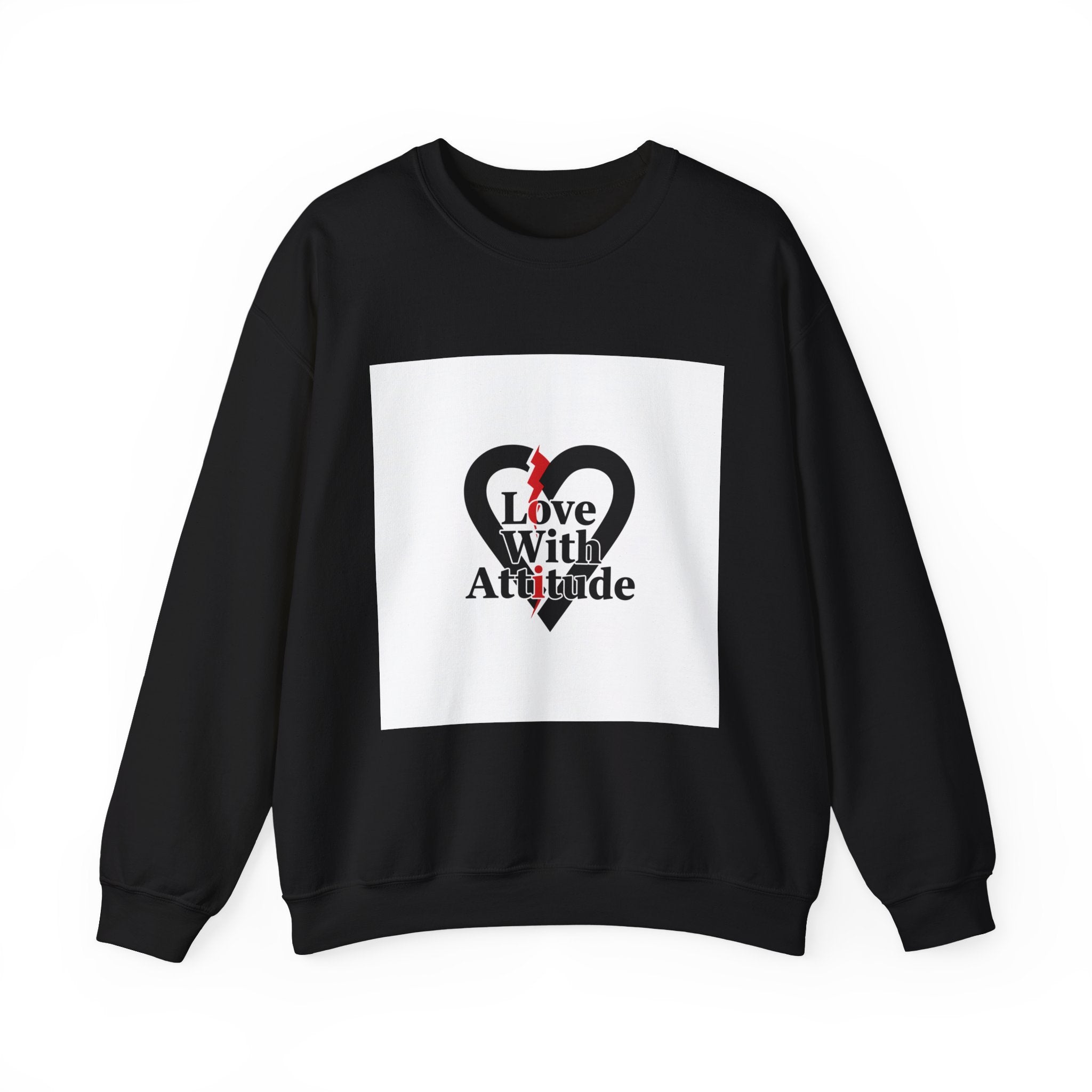 Chain Heart 'Love With Attitude' Sweatshirt | Alternative Heart, Minimalist Love Icon