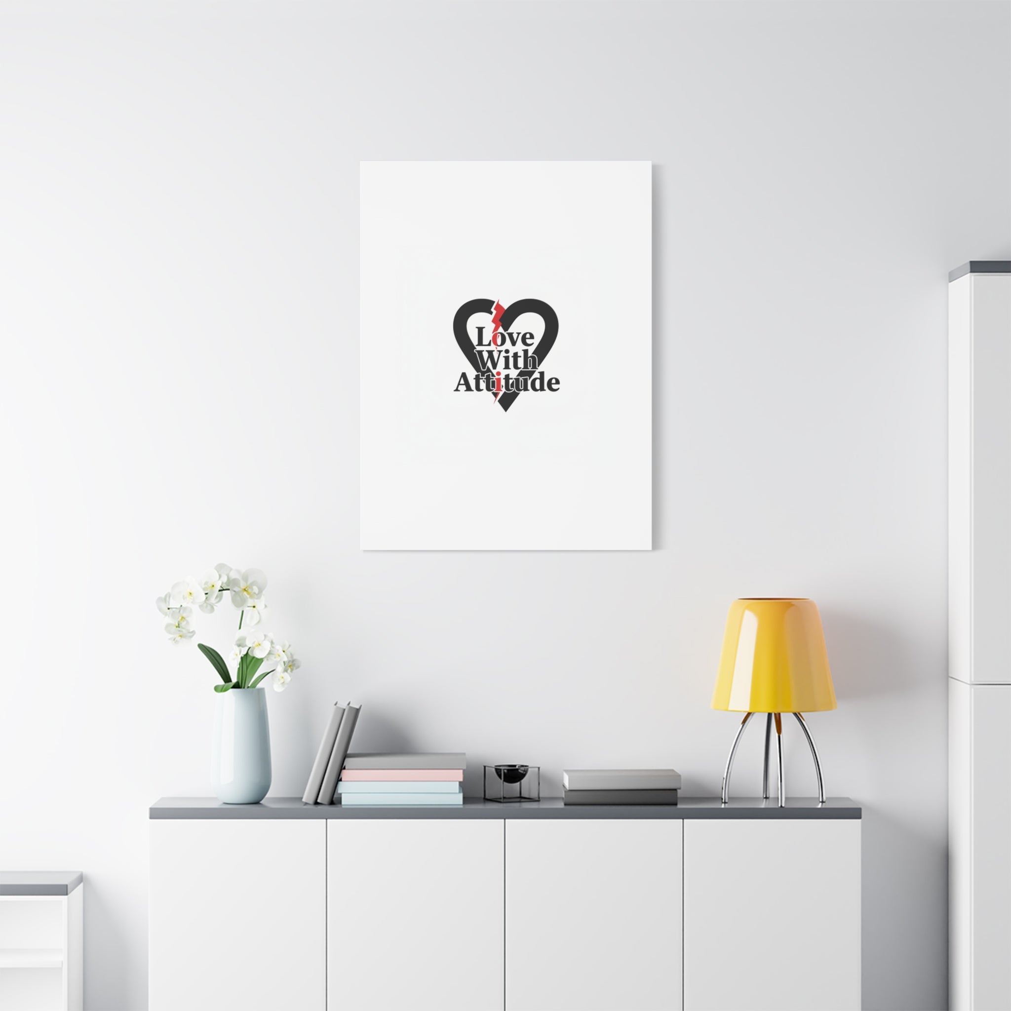 Chain Lightning Heart Canvas | punk heart, minimalist love icon