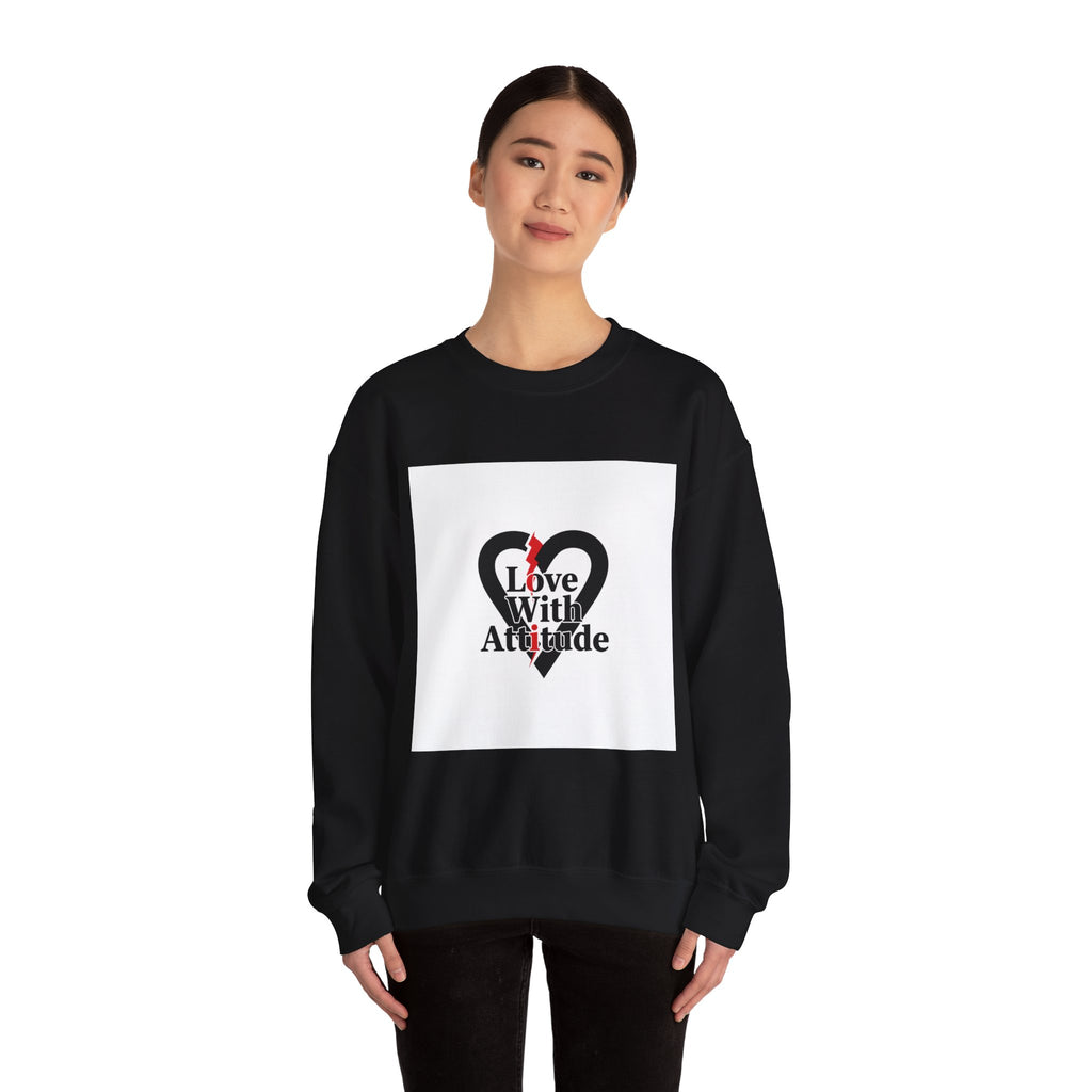 Chain Heart 'Love With Attitude' Sweatshirt | Alternative Heart, Minimalist Love Icon