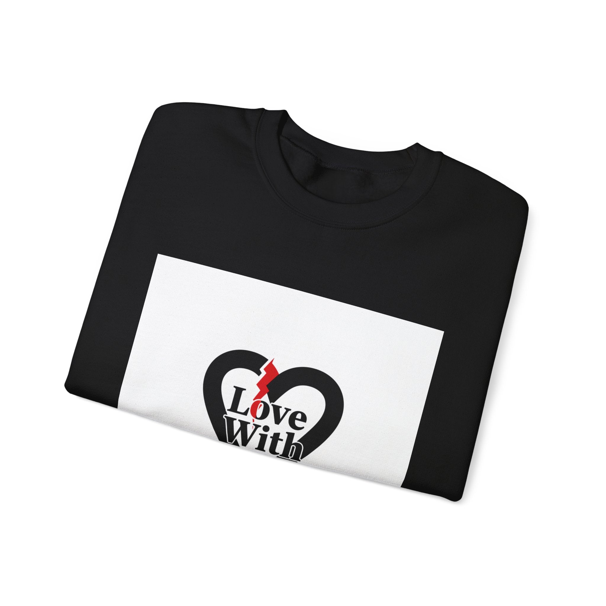 Chain Heart 'Love With Attitude' Sweatshirt | Alternative Heart, Minimalist Love Icon