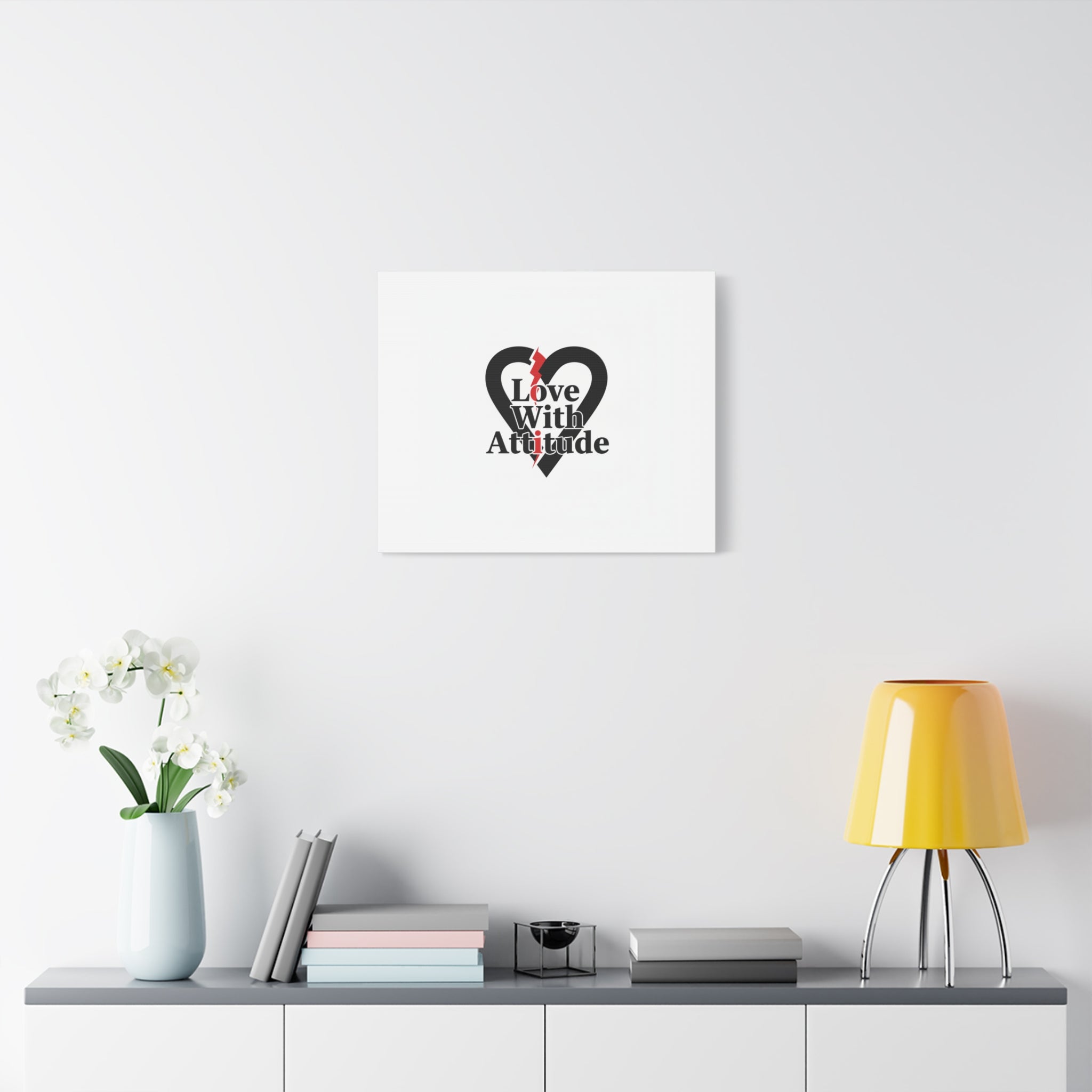 Chain Lightning Heart Canvas | punk heart, minimalist love icon