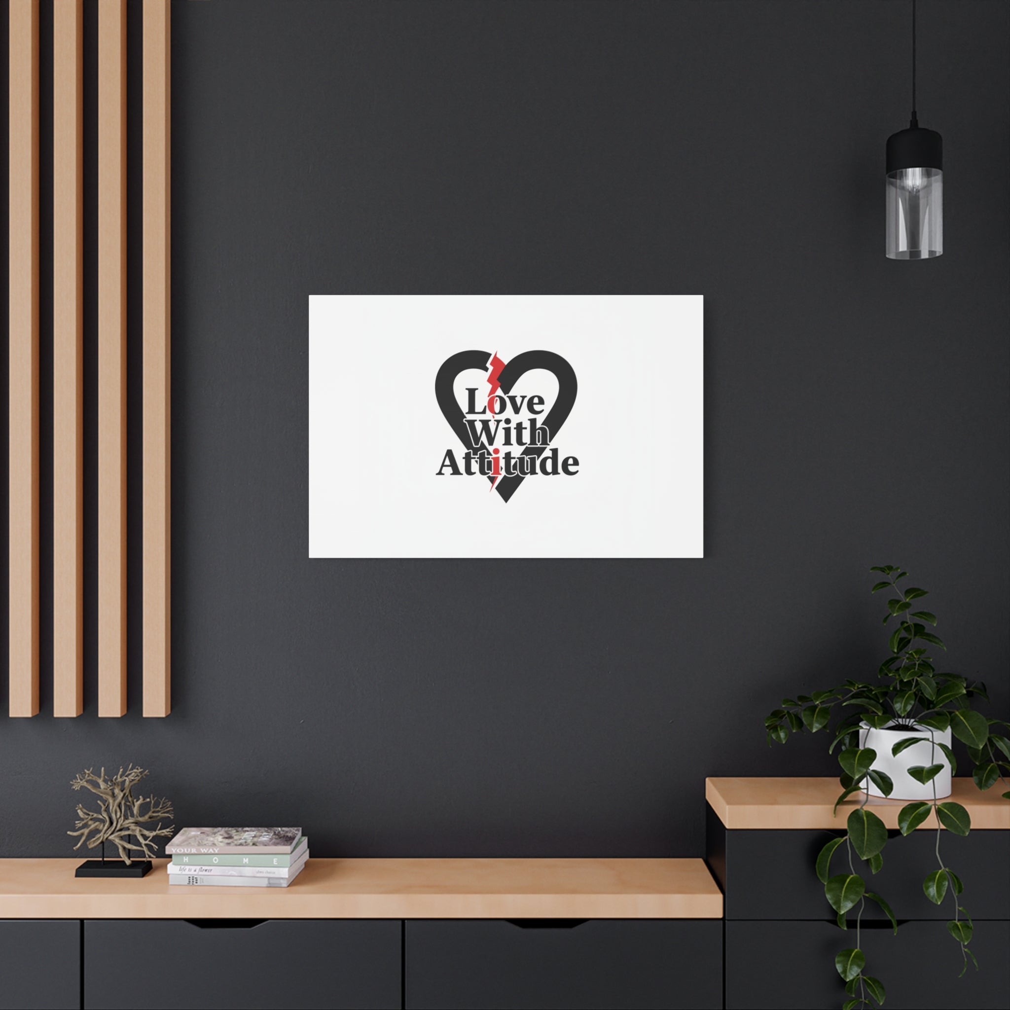 Chain Lightning Heart Canvas | punk heart, minimalist love icon
