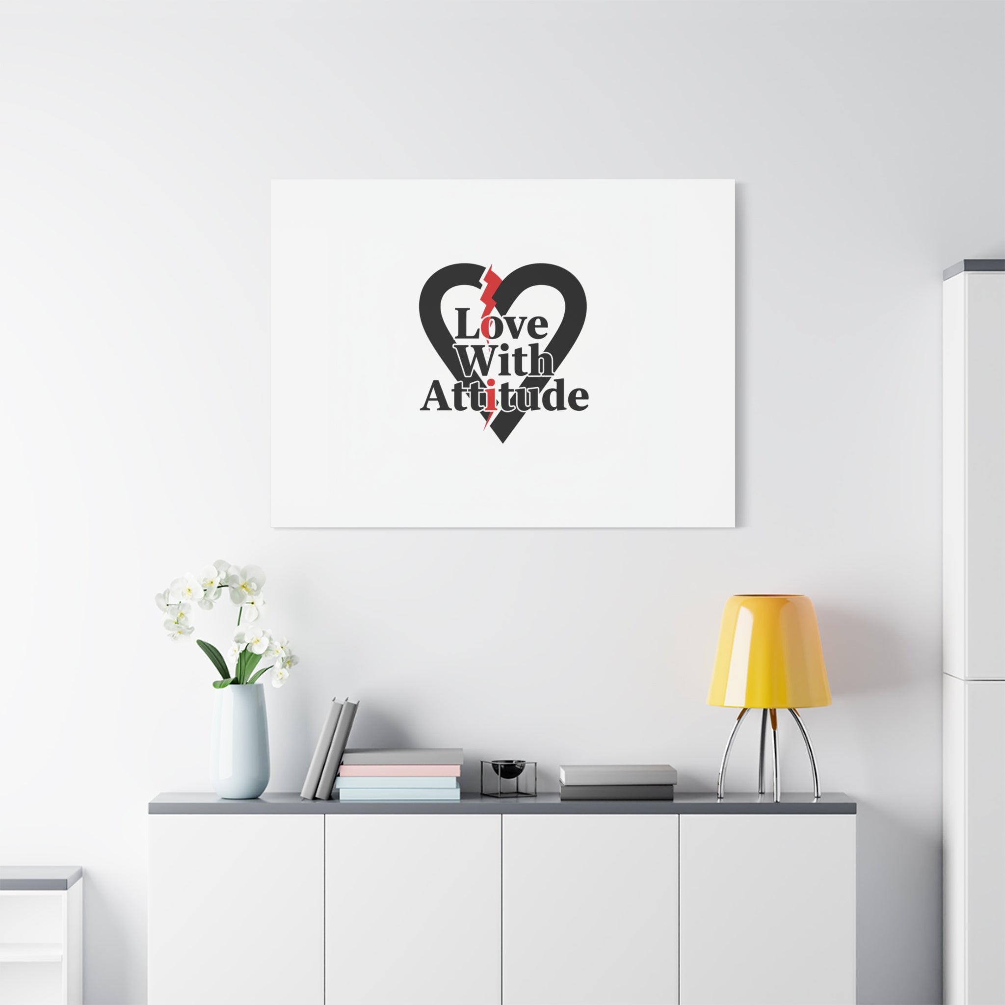 Chain Lightning Heart Canvas | punk heart, minimalist love icon