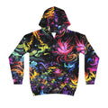 Kids Hoodie — Neon Galaxy Swirl All-Over Print