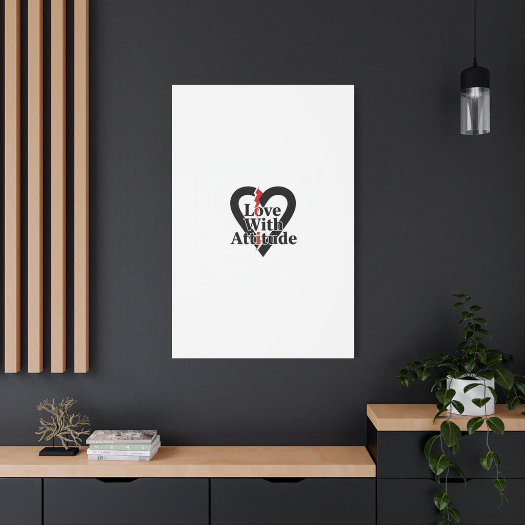 Chain Lightning Heart Canvas | punk heart, minimalist love icon
