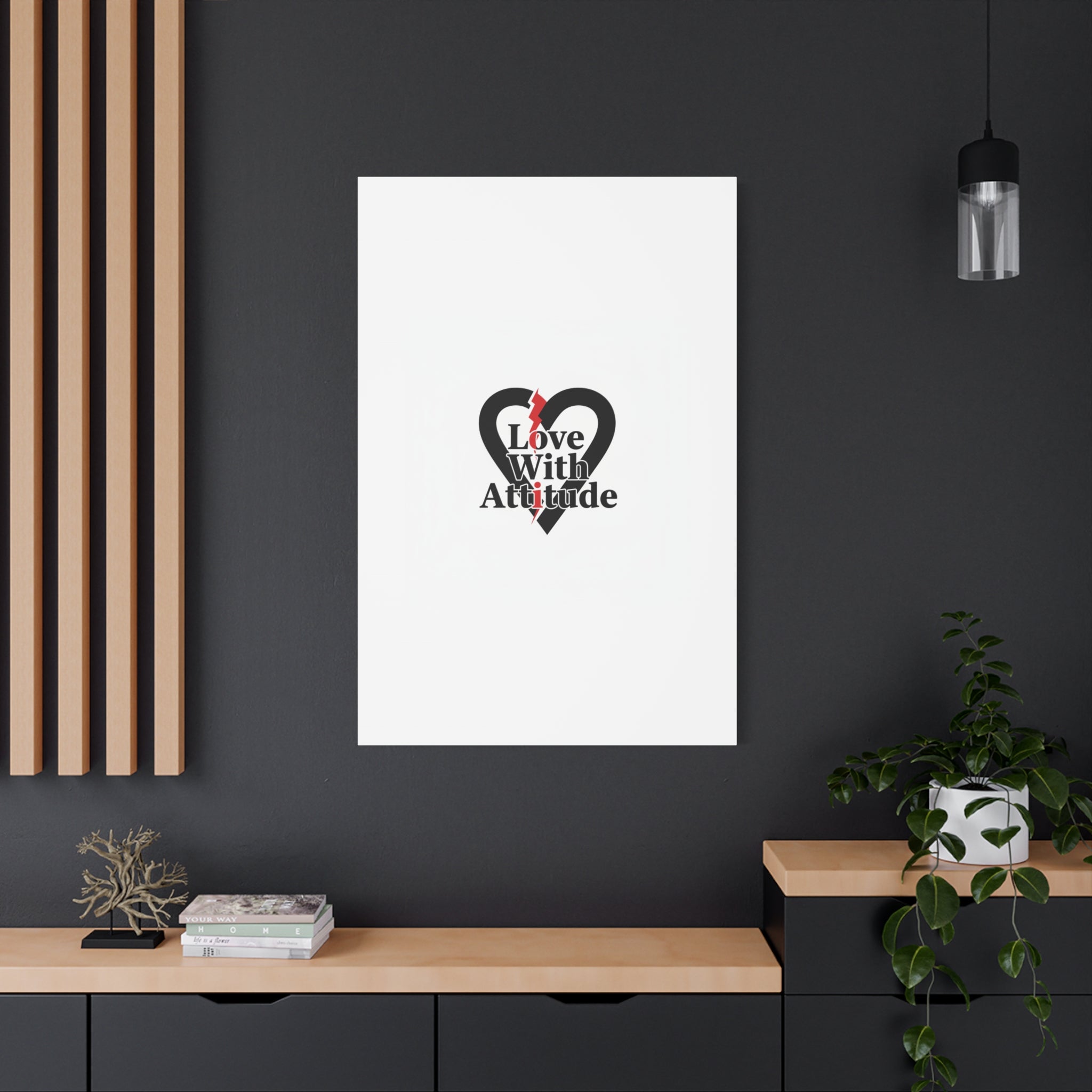 Chain Lightning Heart Canvas | punk heart, minimalist love icon