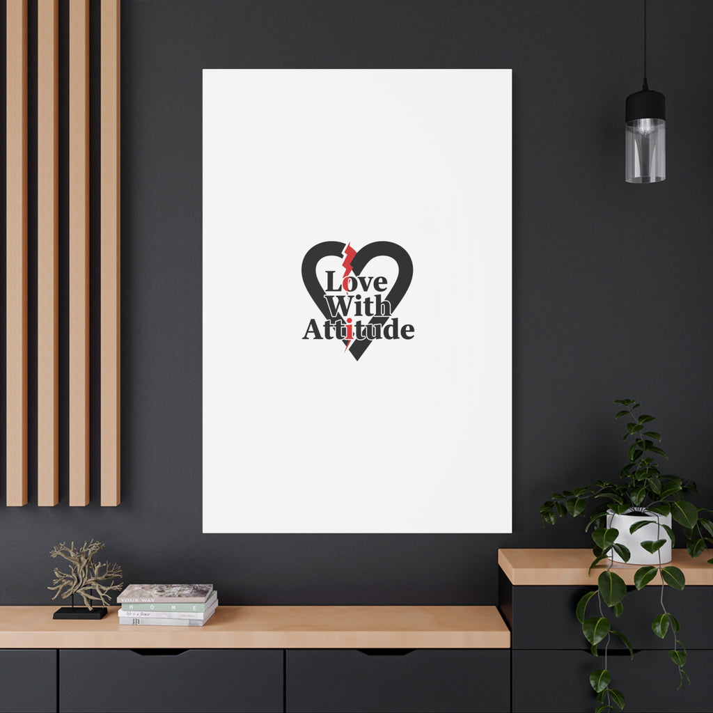 Chain Lightning Heart Canvas | punk heart, minimalist love icon