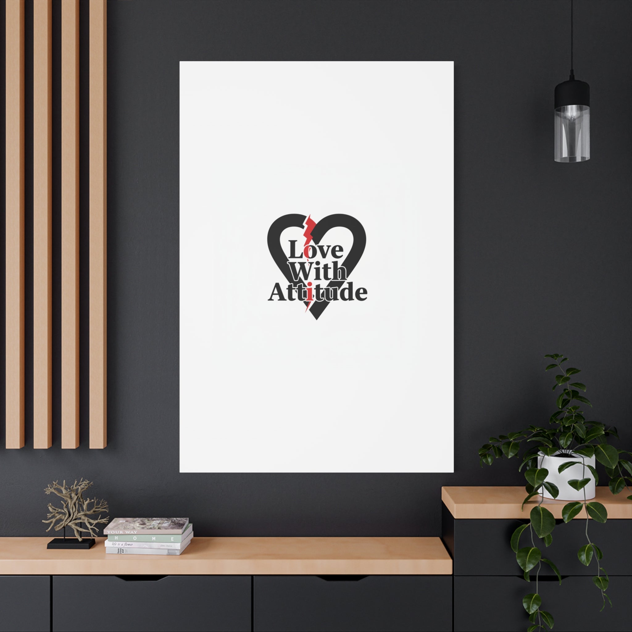 Chain Lightning Heart Canvas | punk heart, minimalist love icon