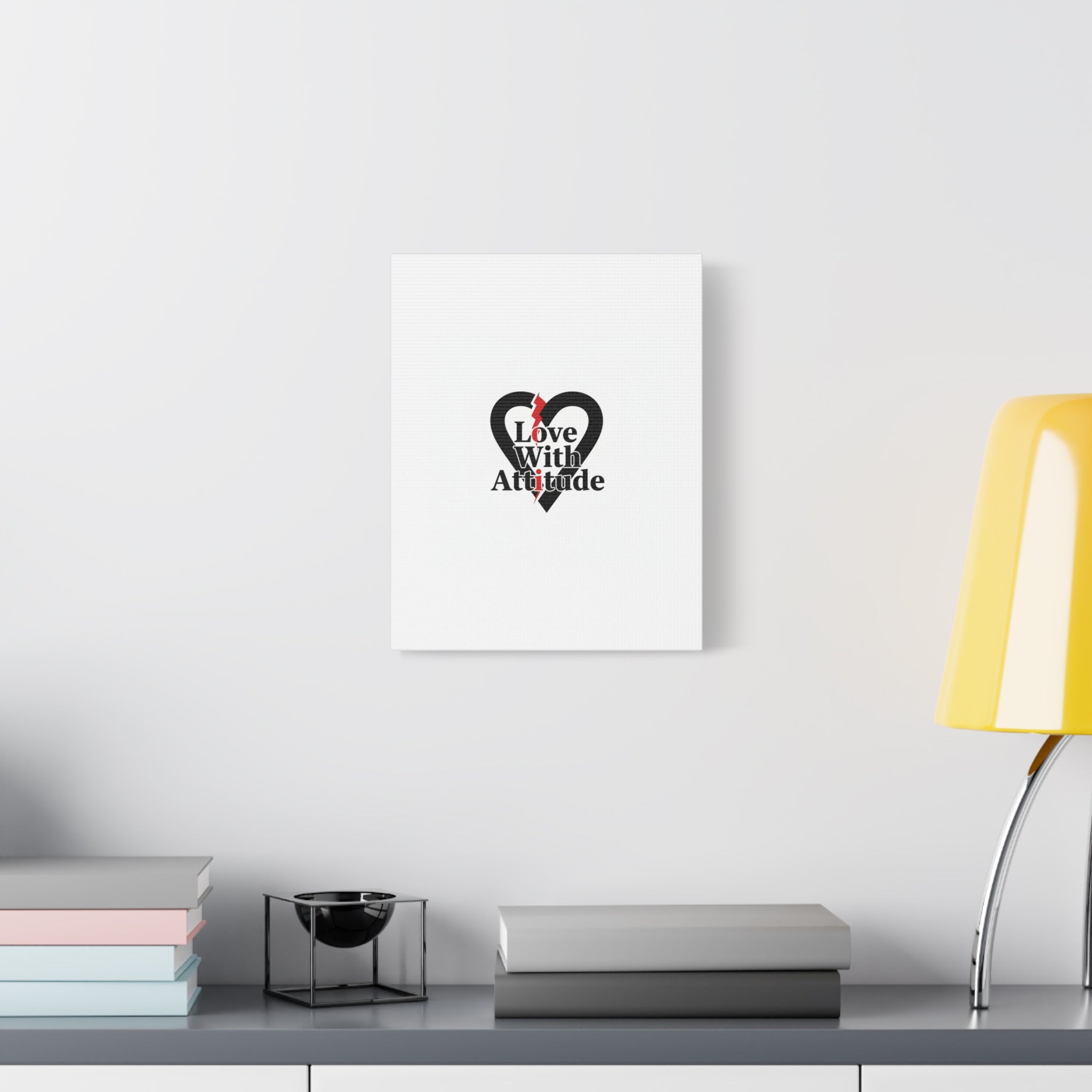 Chain Lightning Heart Canvas | punk heart, minimalist love icon