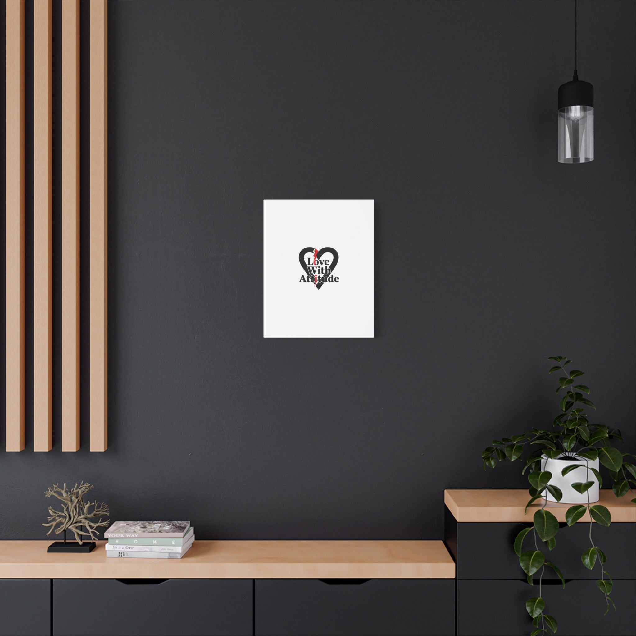 Chain Lightning Heart Canvas | punk heart, minimalist love icon