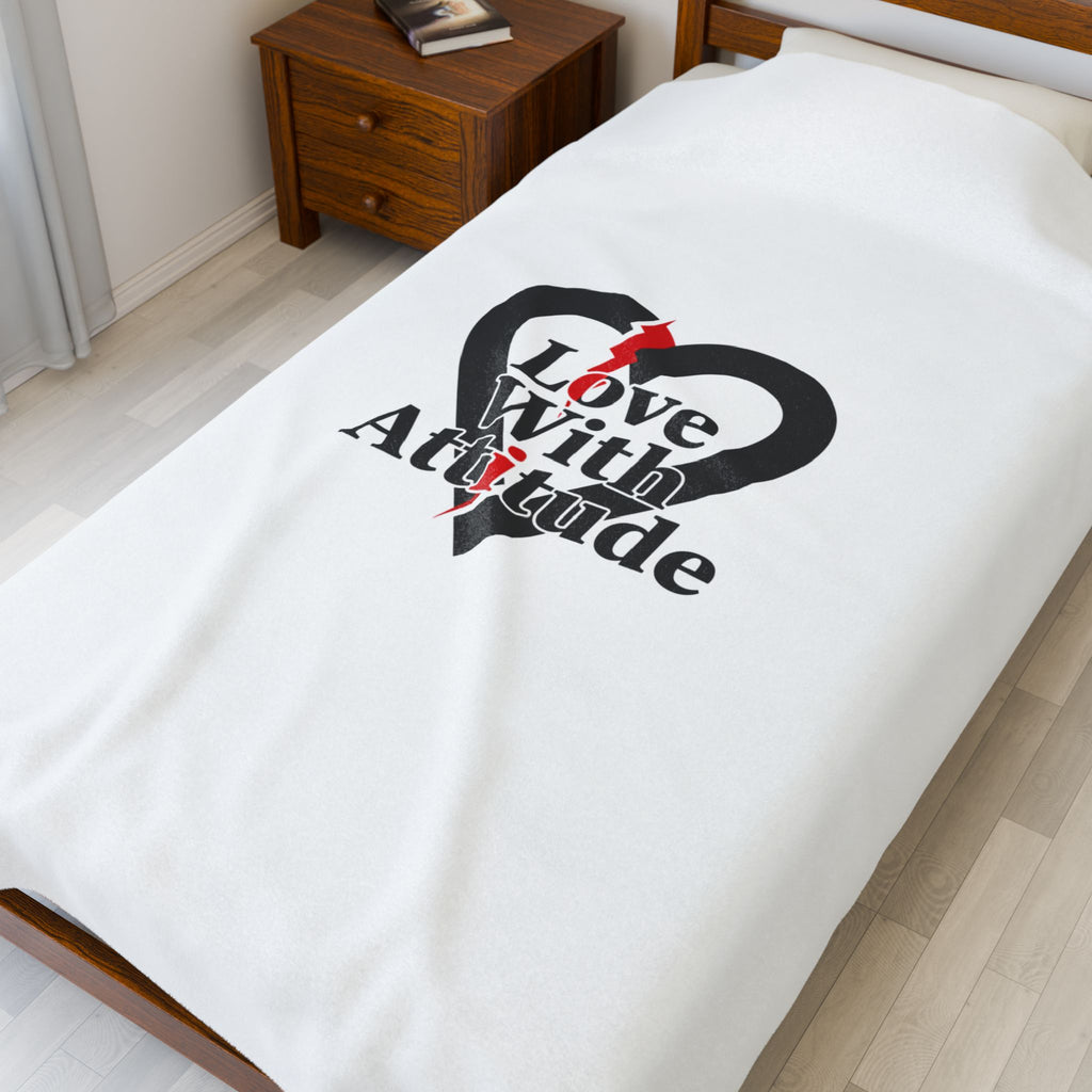 Broken Chain Heart Velveteen Plush Blanket | punk heart, minimalist love icon