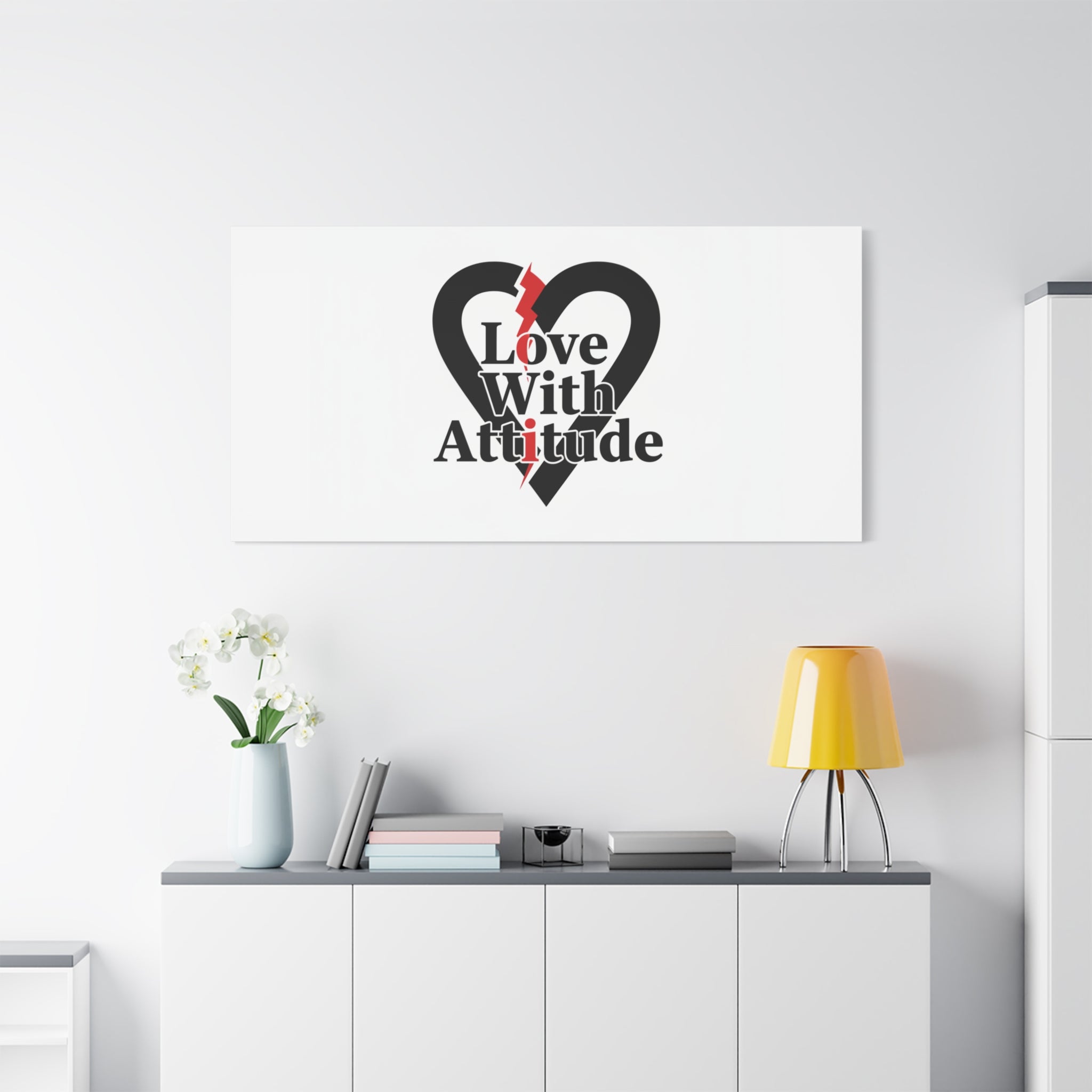 Chain Lightning Heart Canvas | punk heart, minimalist love icon